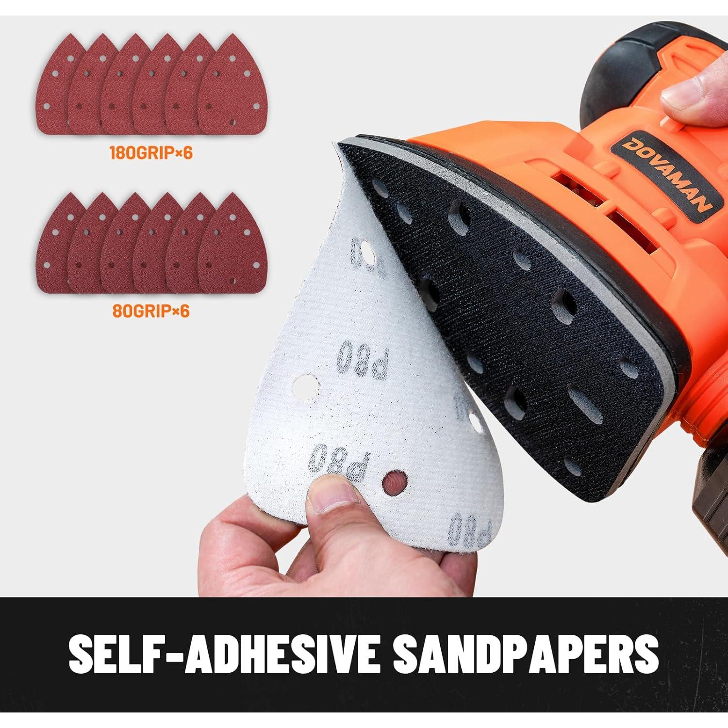 Lijadora Detallada DOVAMAN DLS03A 130W 12000RPM con 12 Papeles