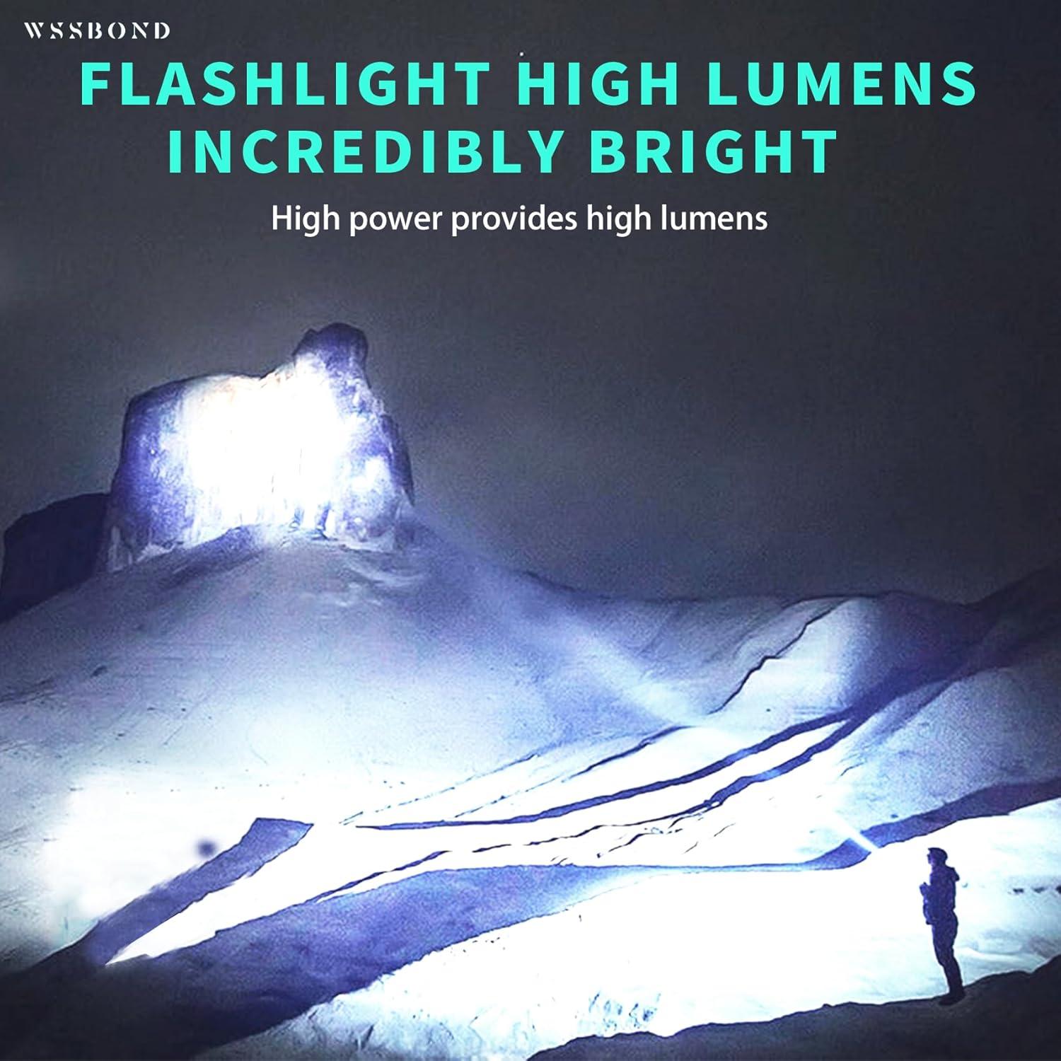 Linterna Recargable WSSBOND G3000DP Alta Lúmenes 20h 5 Modos