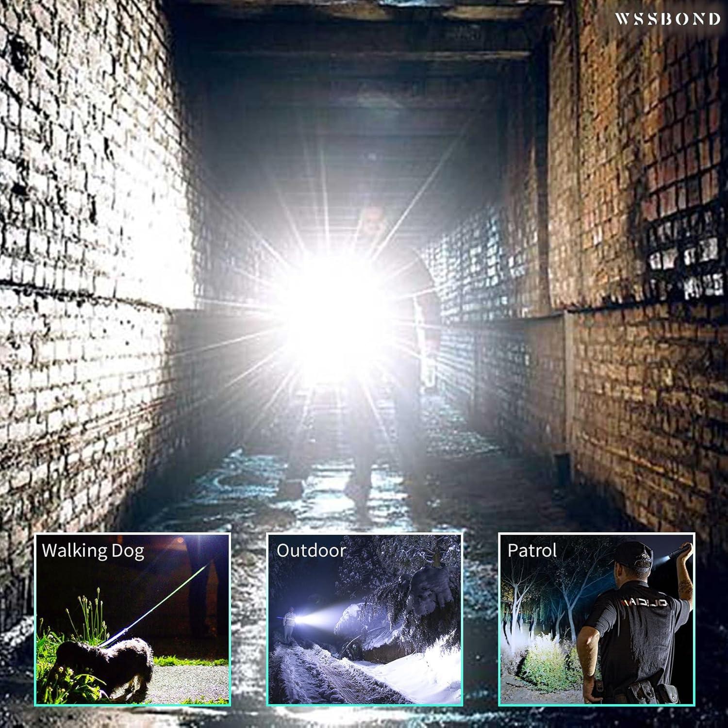 Linterna Recargable WSSBOND G3000DP Alta Lúmenes 20h 5 Modos