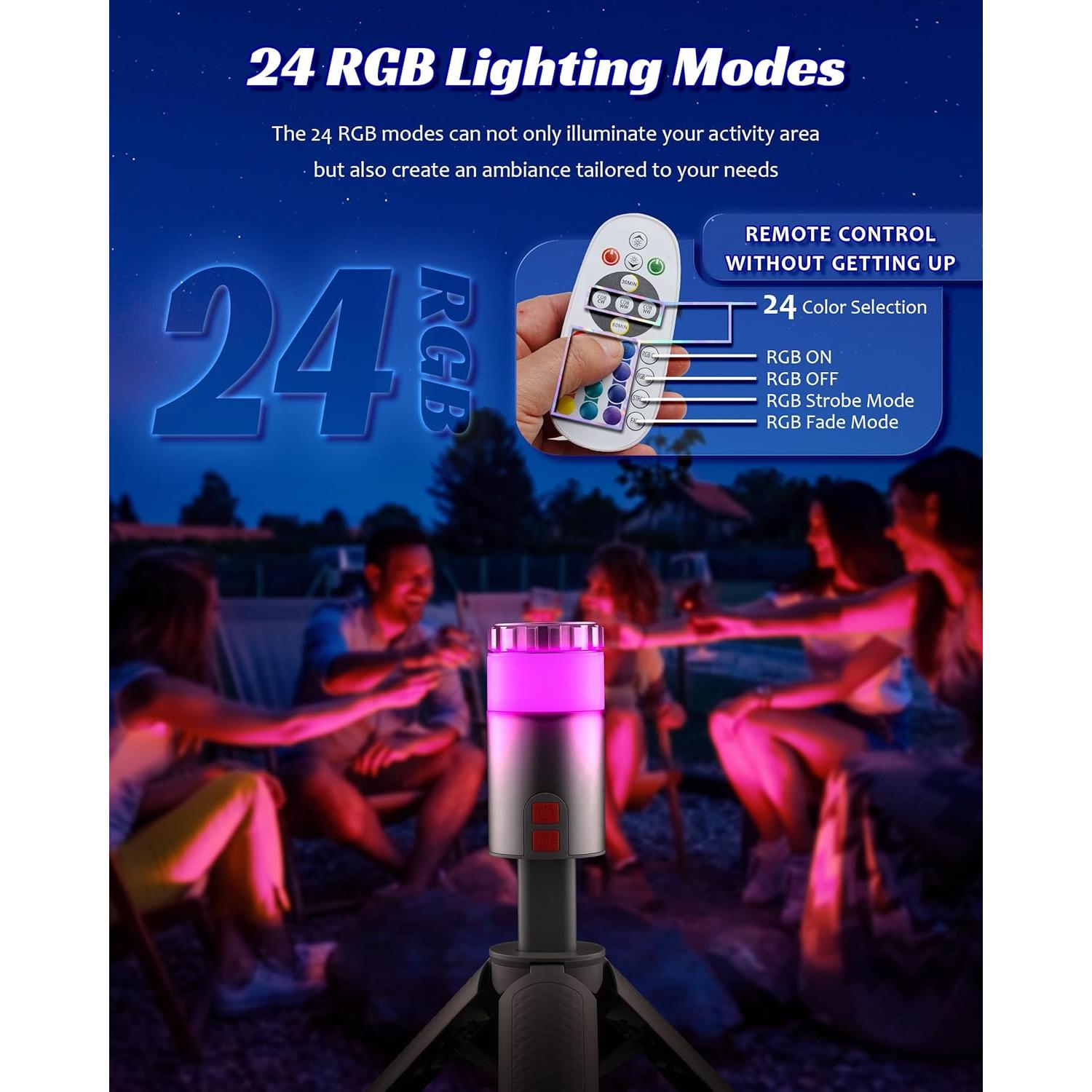 Linterna de Camping Telescópica FAITIO 6800mAh LED RGB