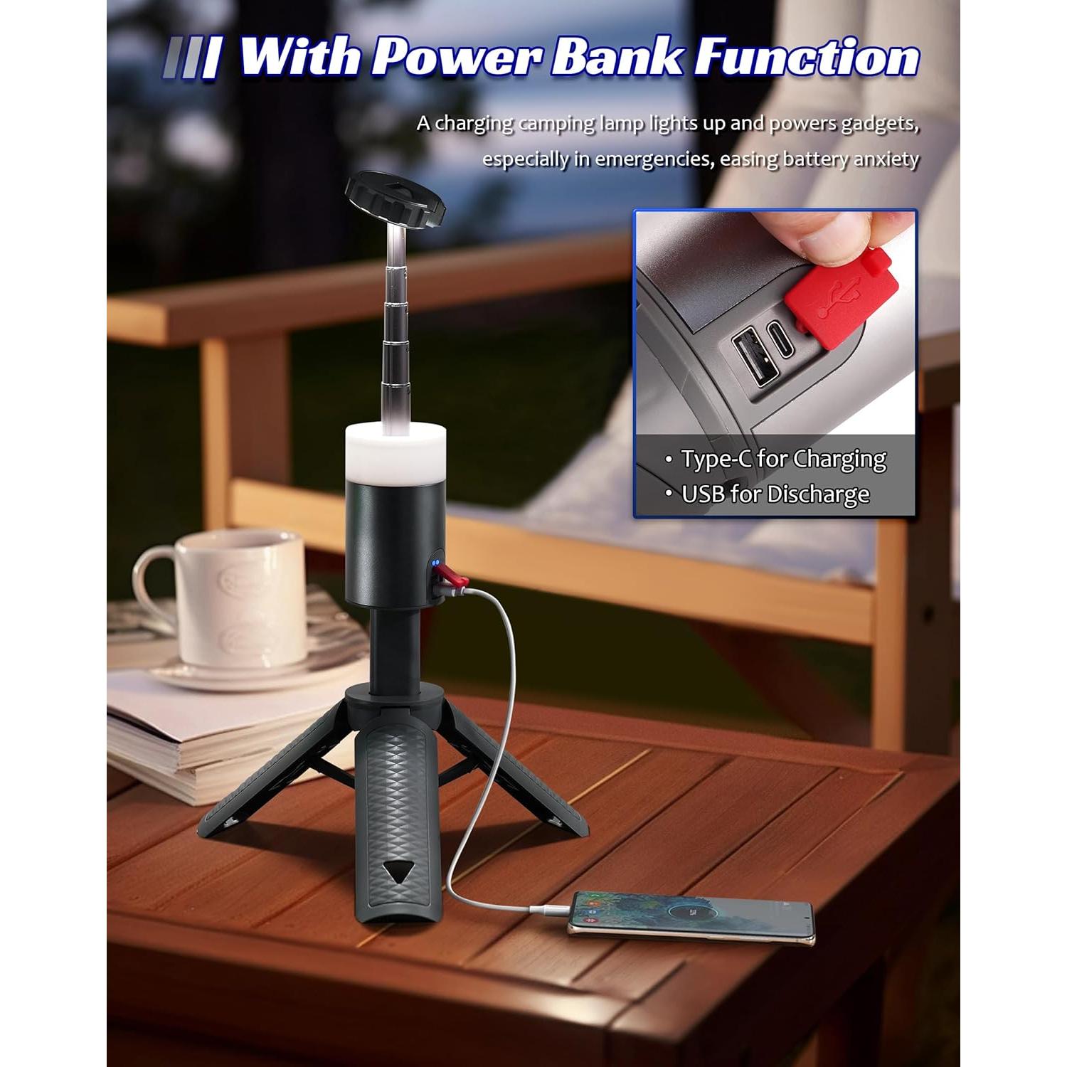 Linterna de Camping Telescópica FAITIO 6800mAh LED RGB