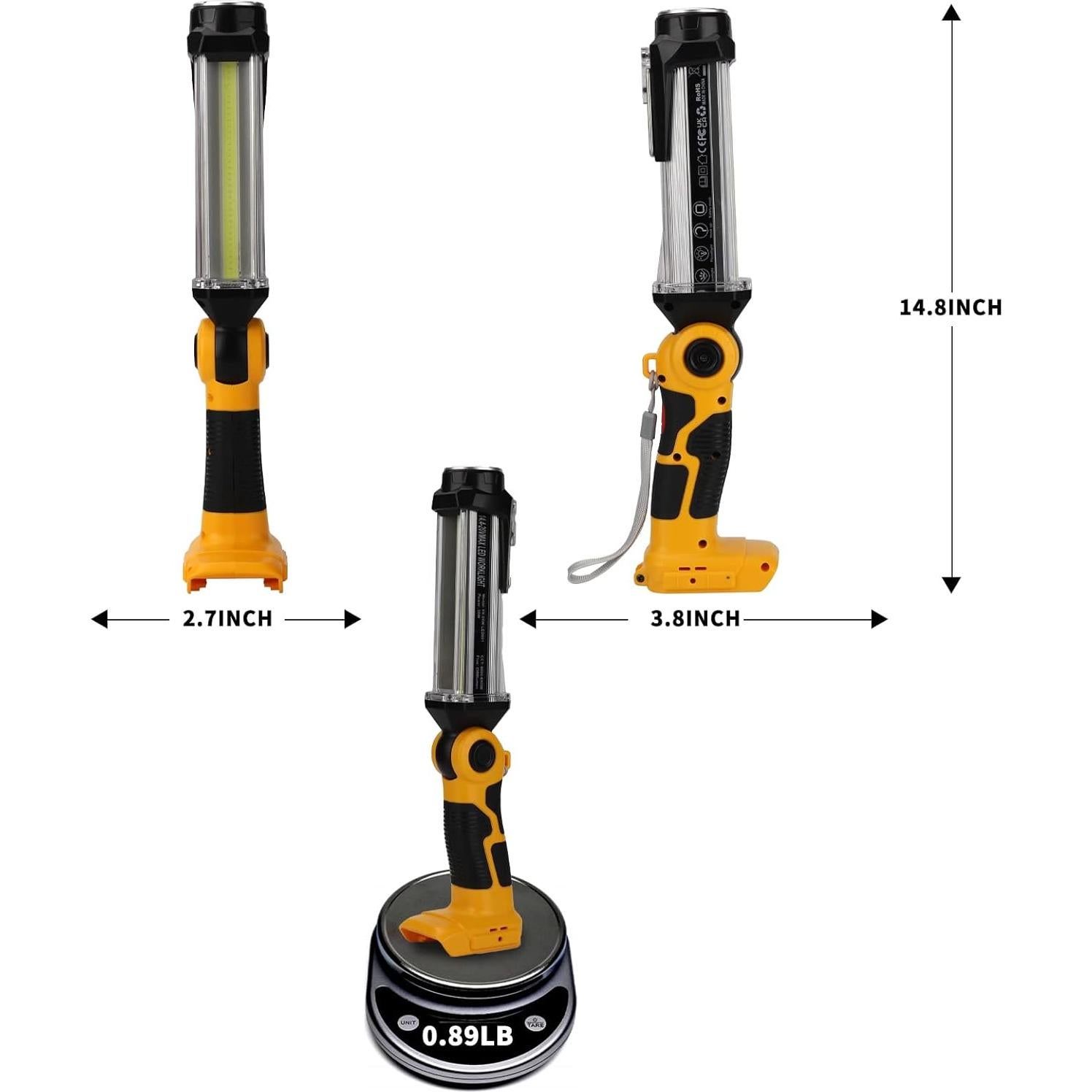 Linterna LED Taingwei 2000LM 25W Batería Litio Dewalt 20V