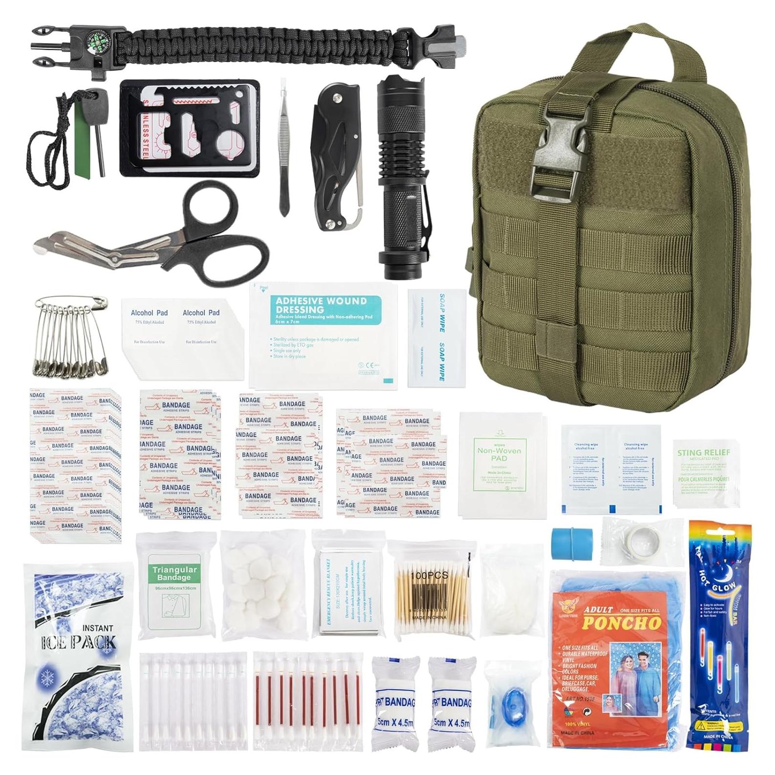 Kit de Primeros Auxilios GYXZ 246 Piezas Verde Militar