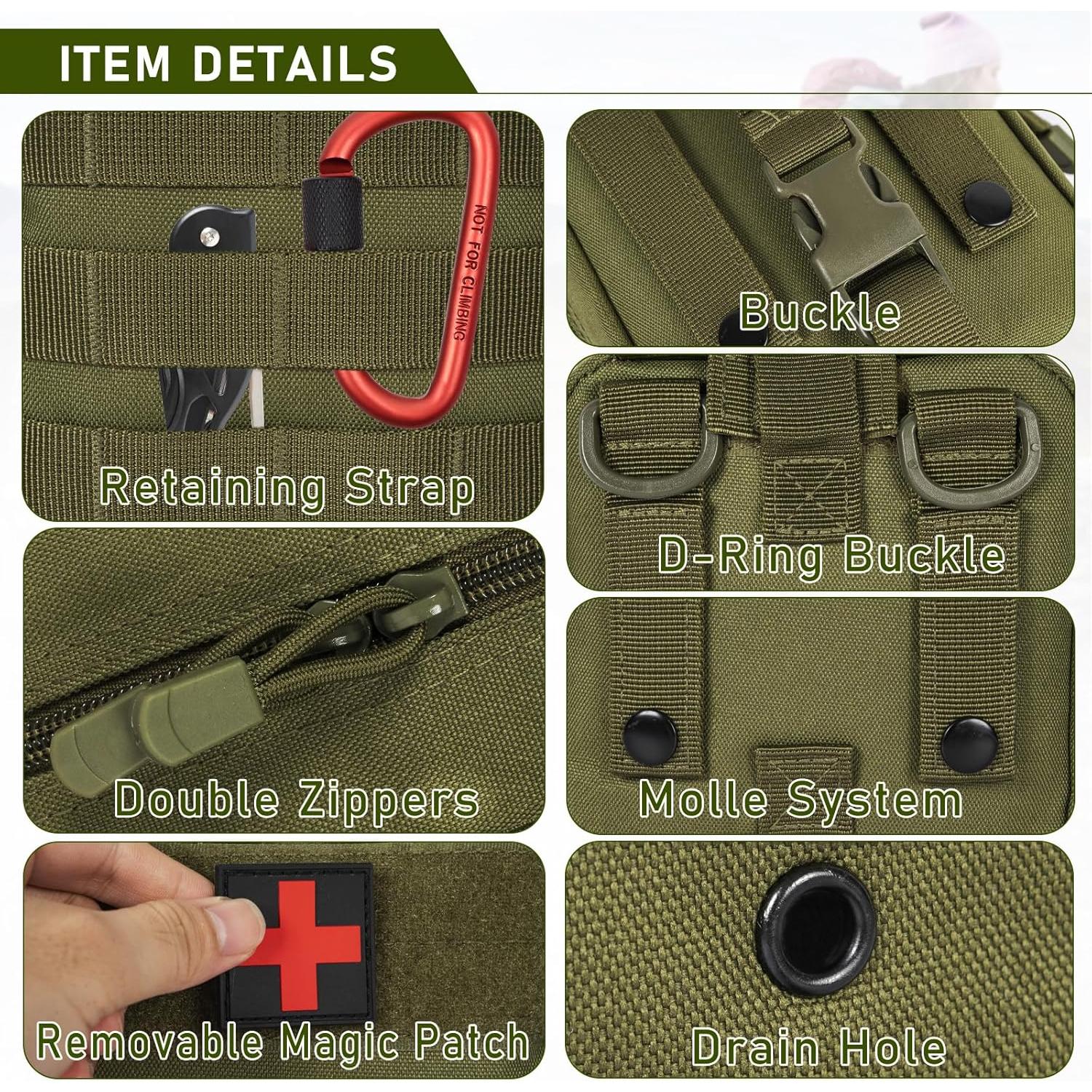 Kit de Primeros Auxilios GYXZ 246 Piezas Verde Militar