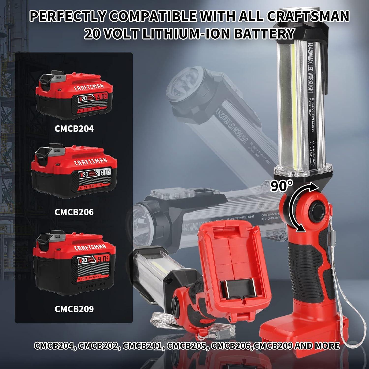 Linterna LED Taingwei 2000LM 25W para Batería Craftsman