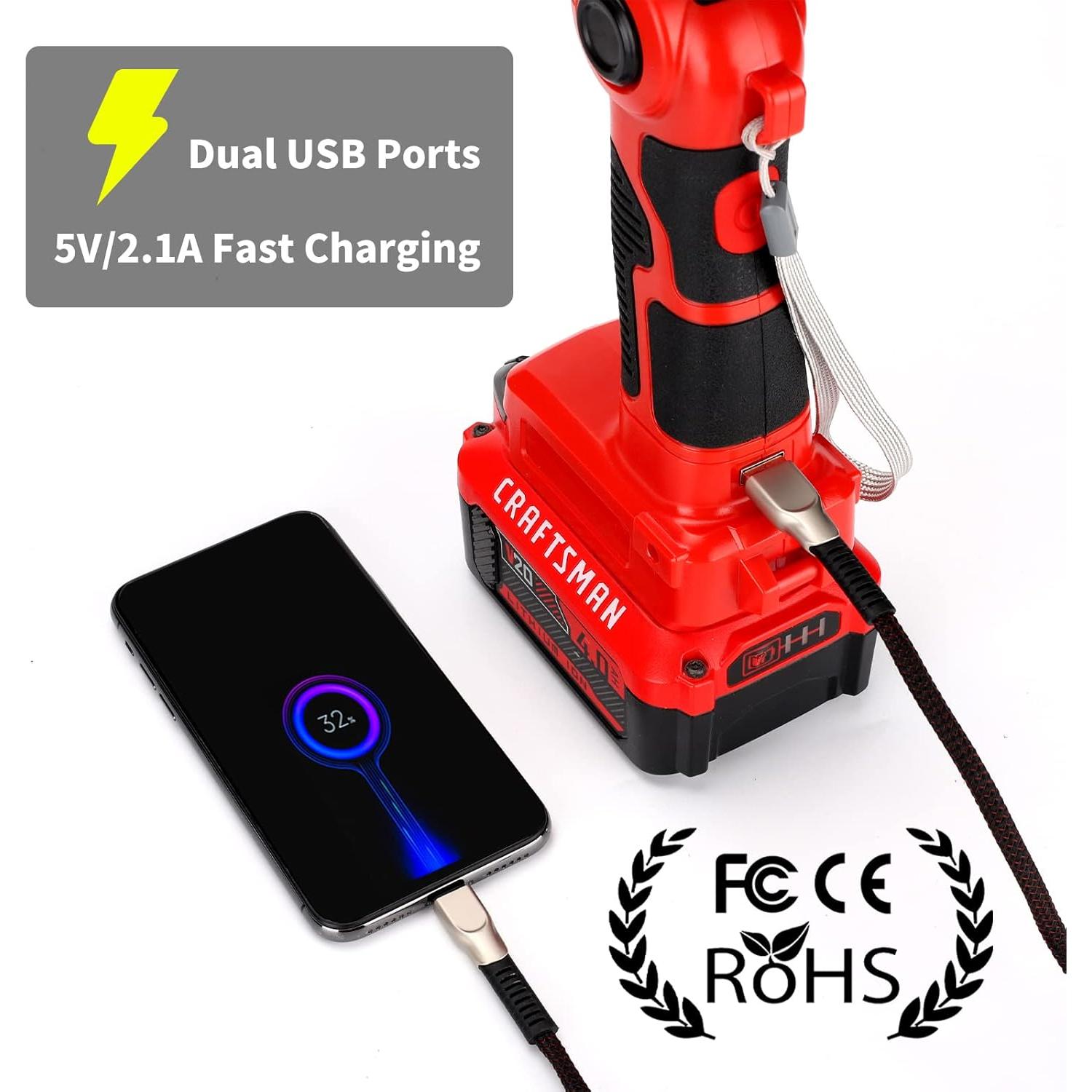 Linterna LED Taingwei 2000LM 25W para Batería Craftsman