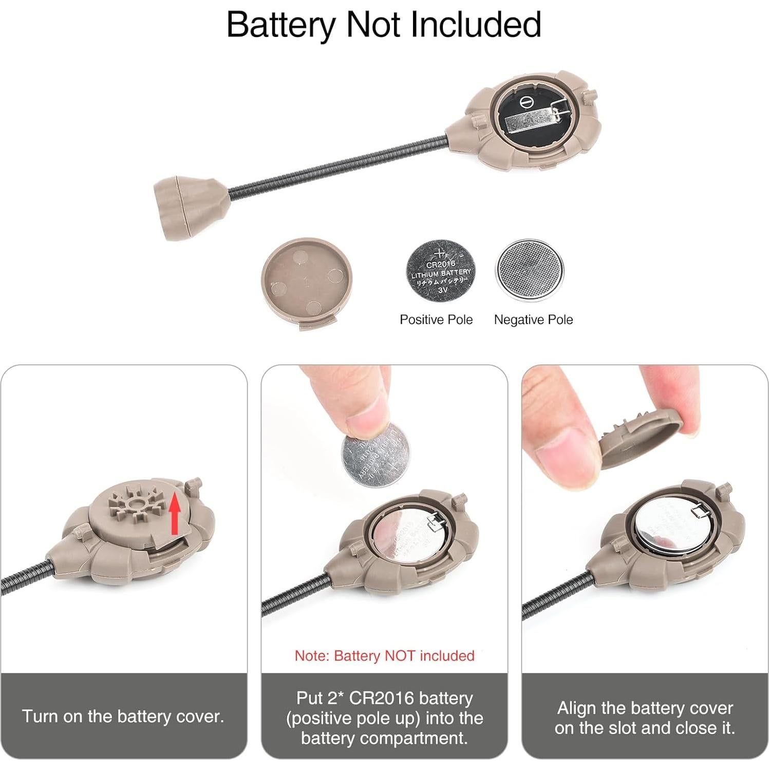 Luz de Casco Táctico Militar NECARL con IR y LED Verde