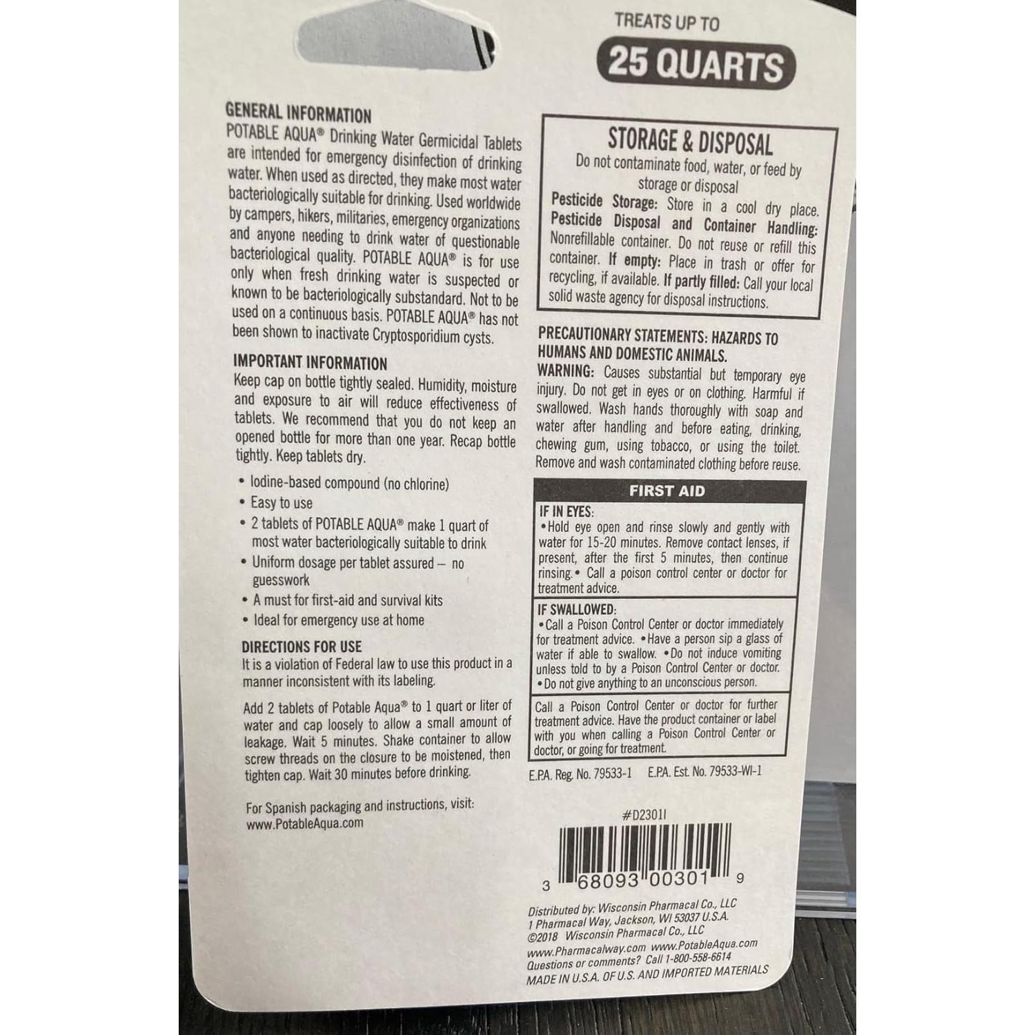 Tabletas Purificadoras de Agua Shield Safety - 50 Unidades