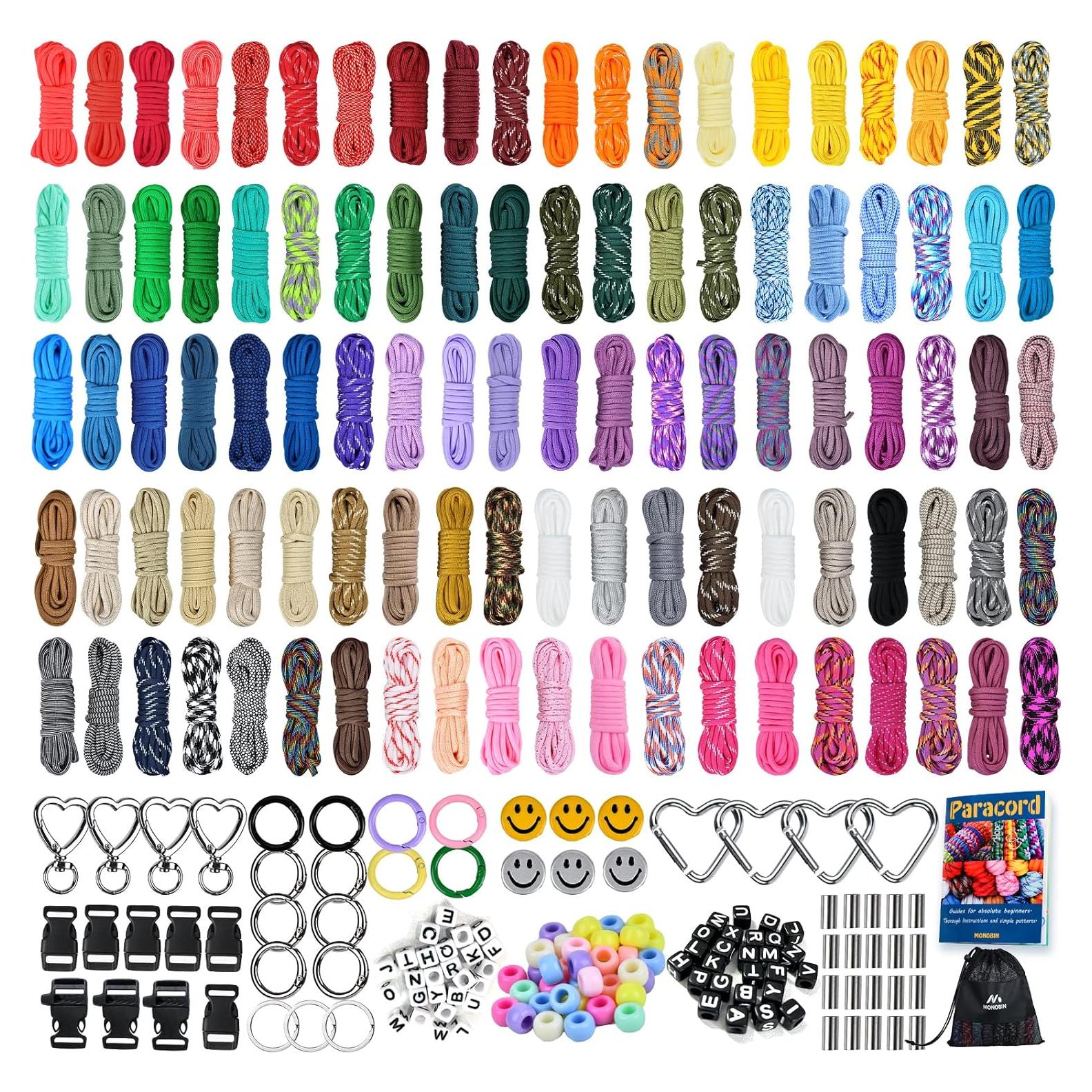 Kit Paracord MONOBIN 50 Colores con 28 Accesorios