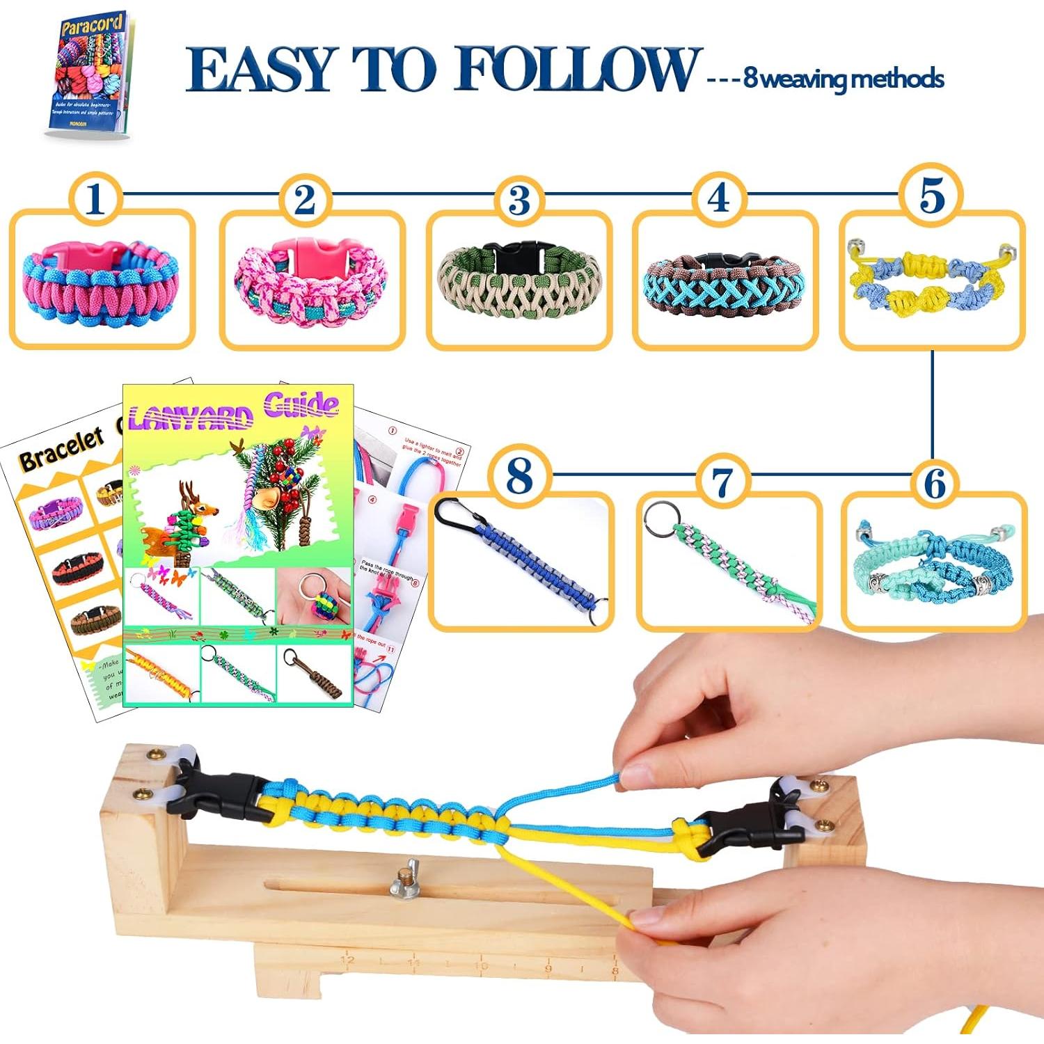 Kit Paracord MONOBIN 50 Colores con 28 Accesorios