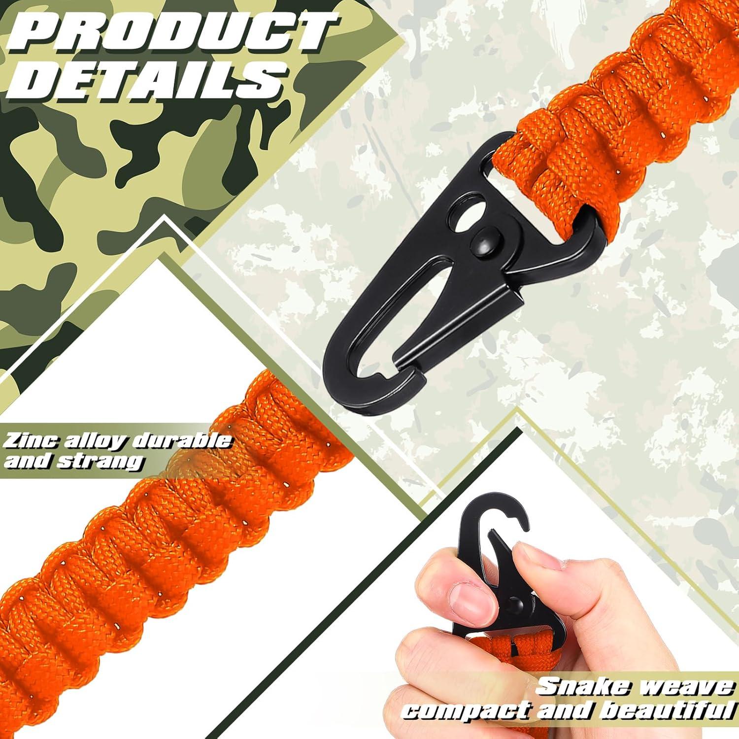 Set de 6 Llavero Paracord 550 Yoojahow Anaranjado 20.1 cm