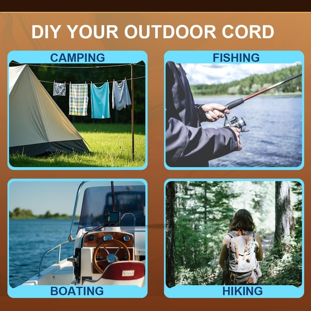 Micro Paracord Legnowit 1.18mm x 60.96m 2 Pack Nylon