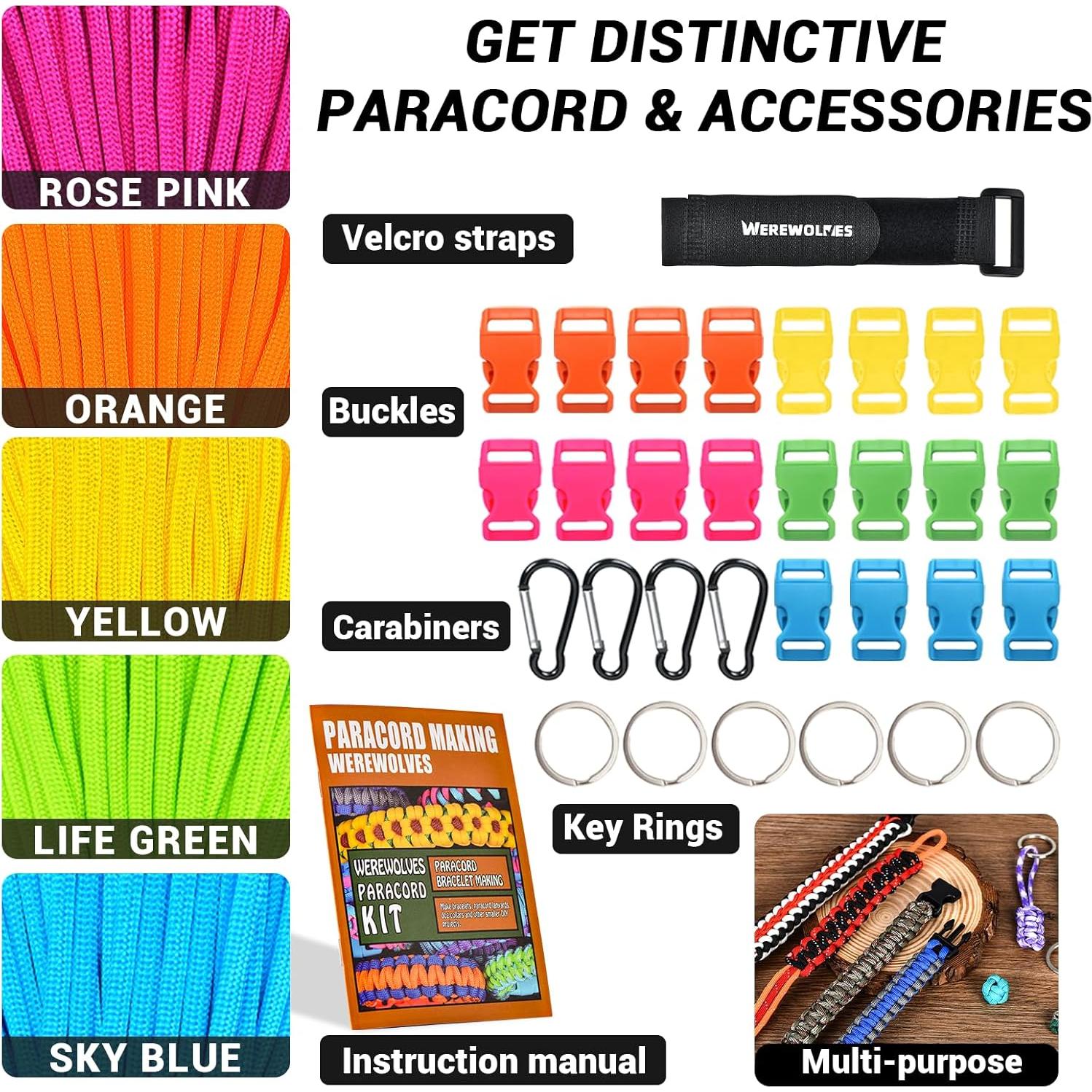 Kits de Cuerda Paracord WEREWOLVES 550 - 5 Colores 30 m