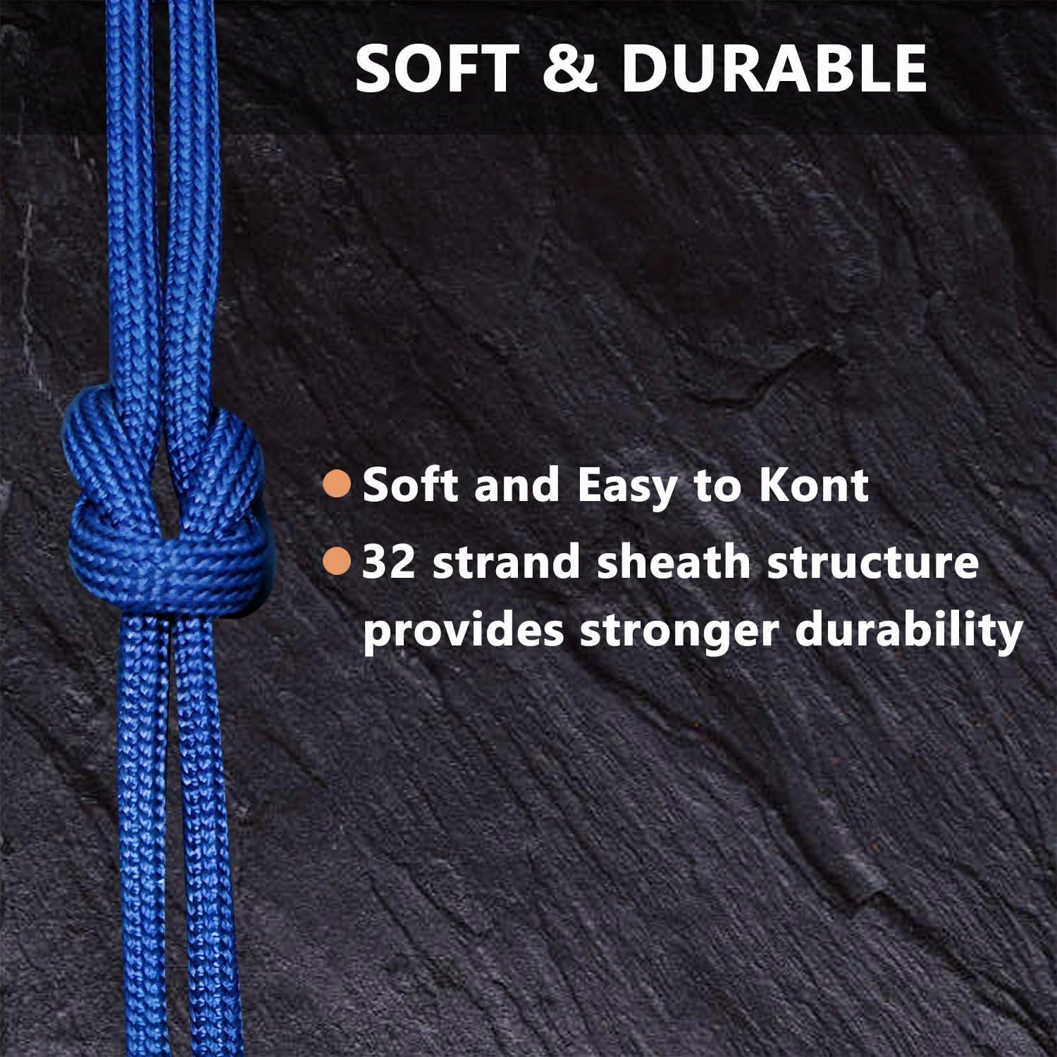 Cuerda Paracord 650lb LUYADIN 30.48m Nylon Azul 4mm