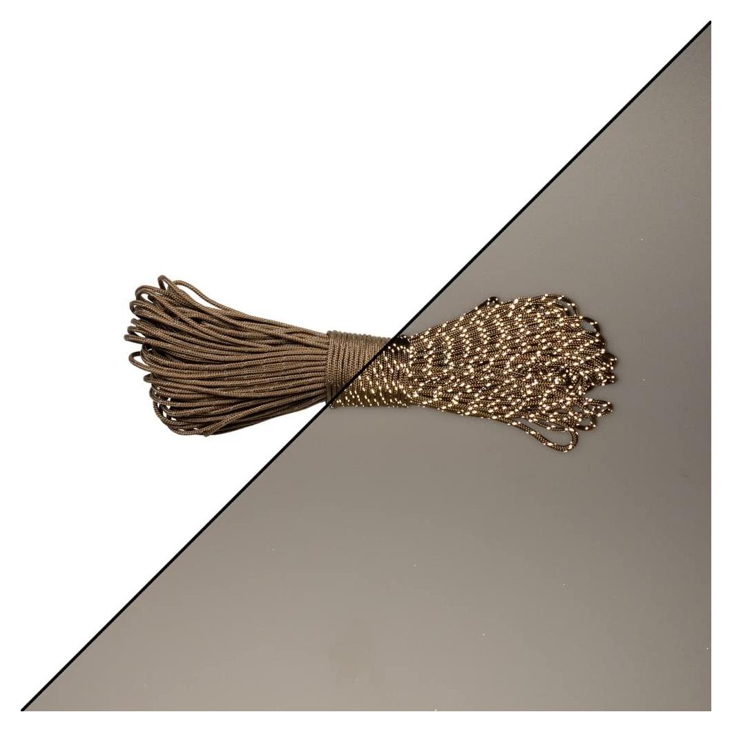 Cuerda Paracord Reflectante Fluorescente 1.75mm 19.81m Marrón