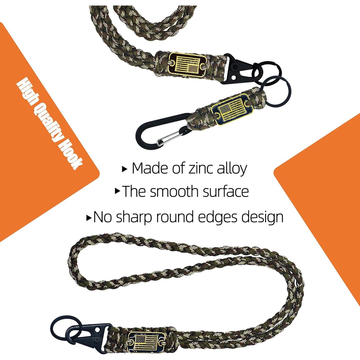 Lanyard de Paracord Camo-Verde PokShow con Bandera EE. UU.