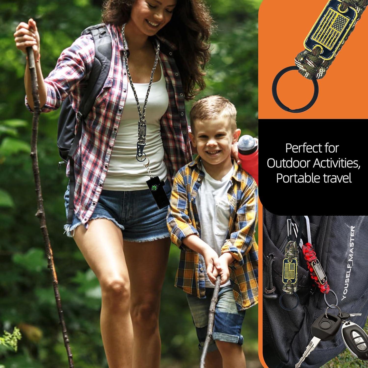 Lanyard de Paracord Camo-Verde PokShow con Bandera EE. UU.