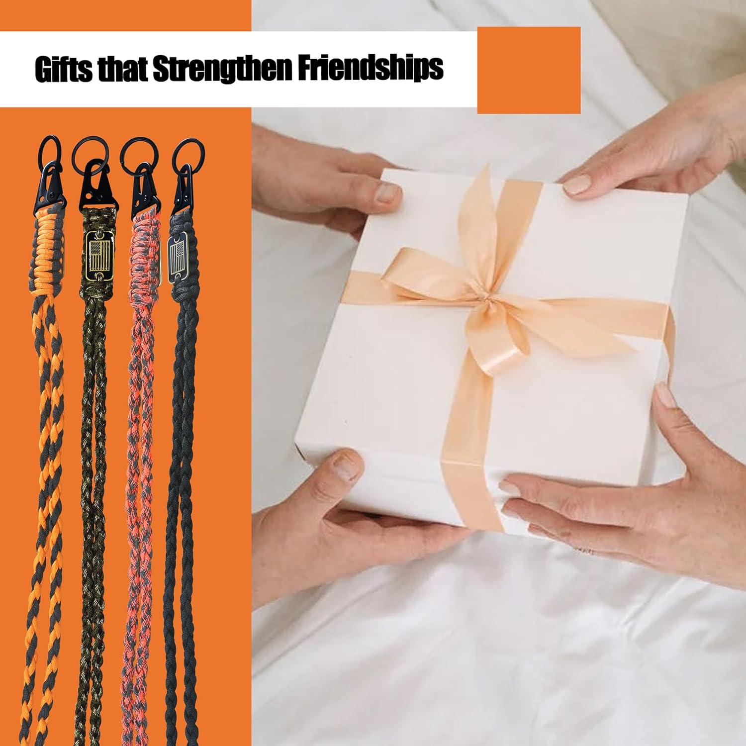 Lanyard de Paracord Camo-Verde PokShow con Bandera EE. UU.