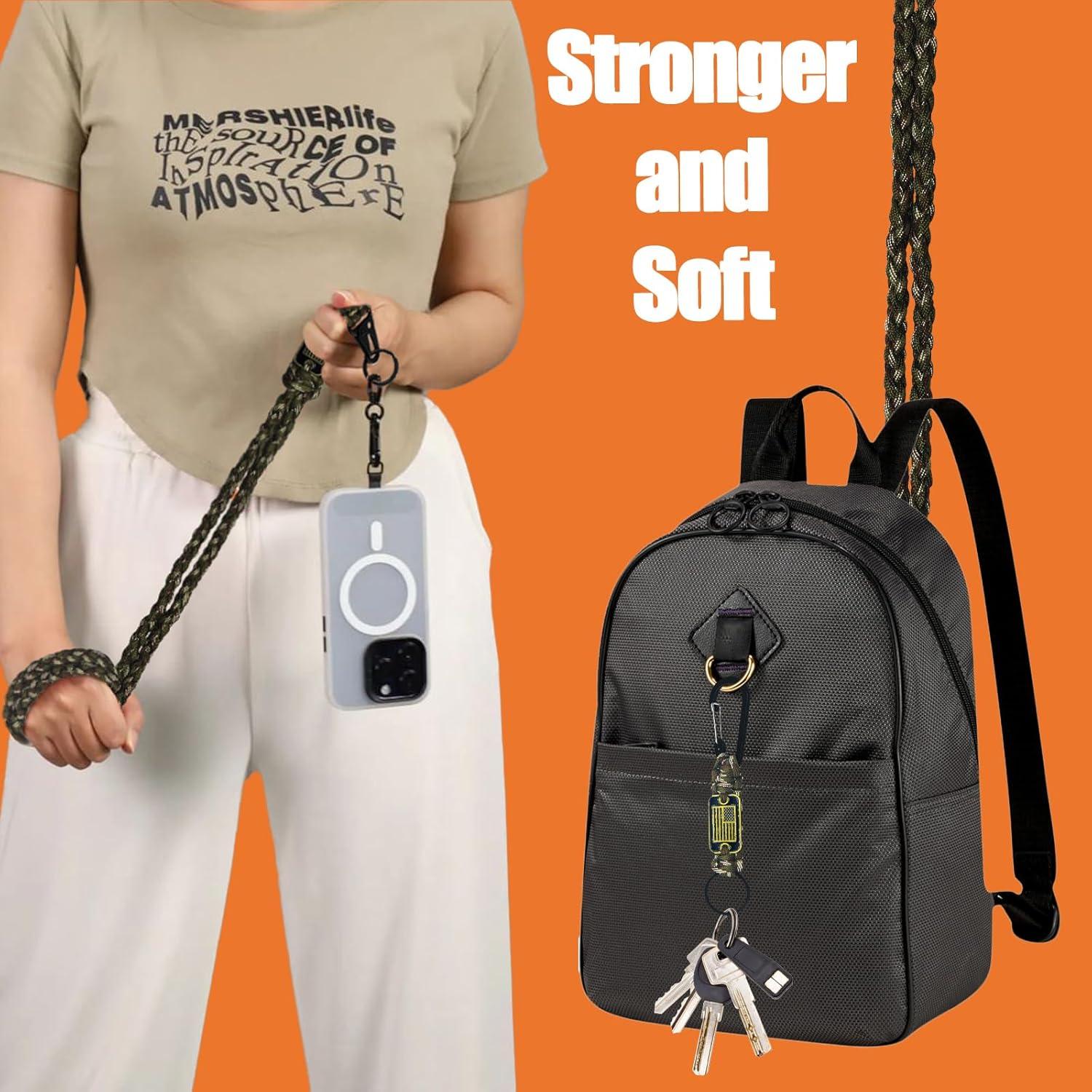 Lanyard de Paracord Camo-Verde PokShow con Bandera EE. UU.