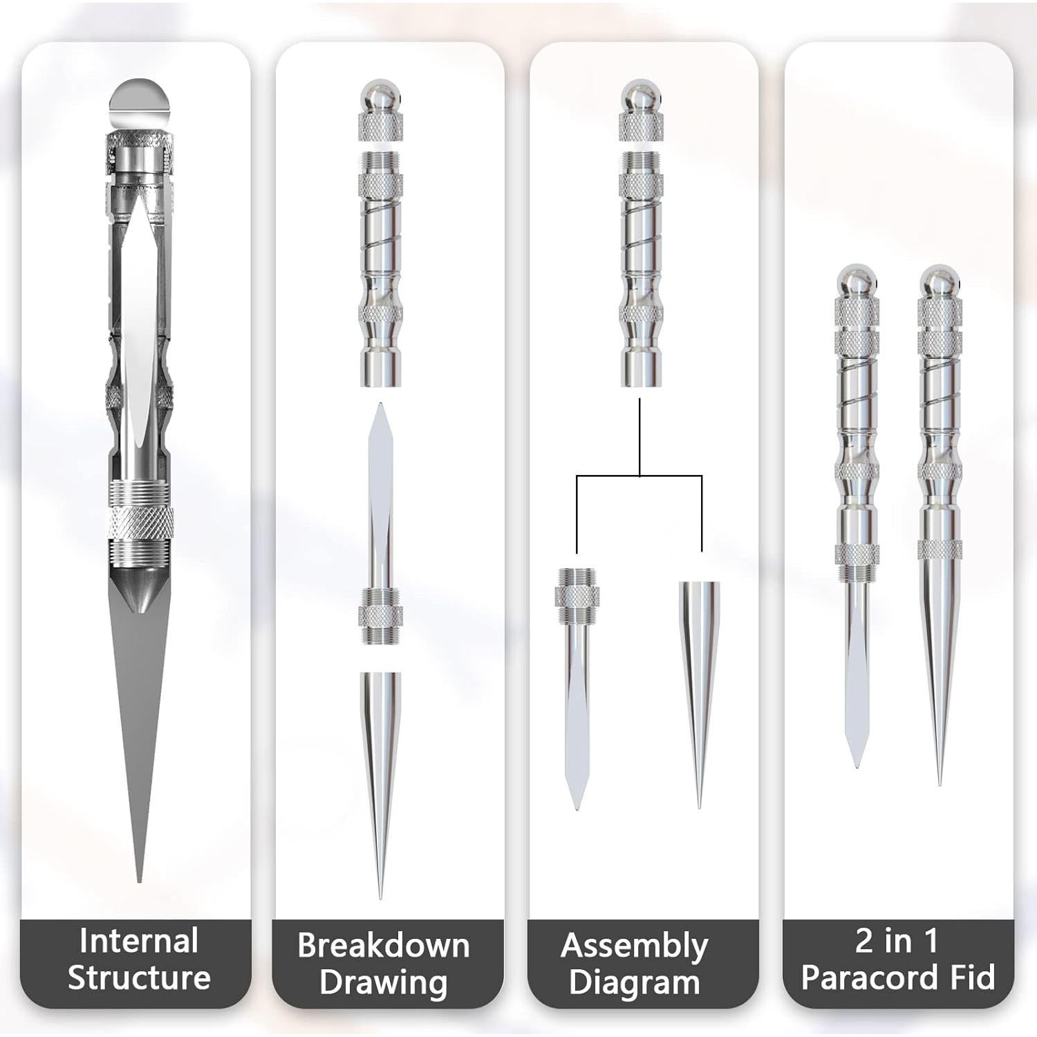 Herramienta de Nudos WILDAIR Marlin Spike Pro 17cm Plata