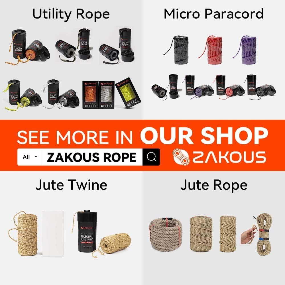 Canasta de Cuerda Zakous 36m Nylon Verde Oliva 1100lb Resistencia