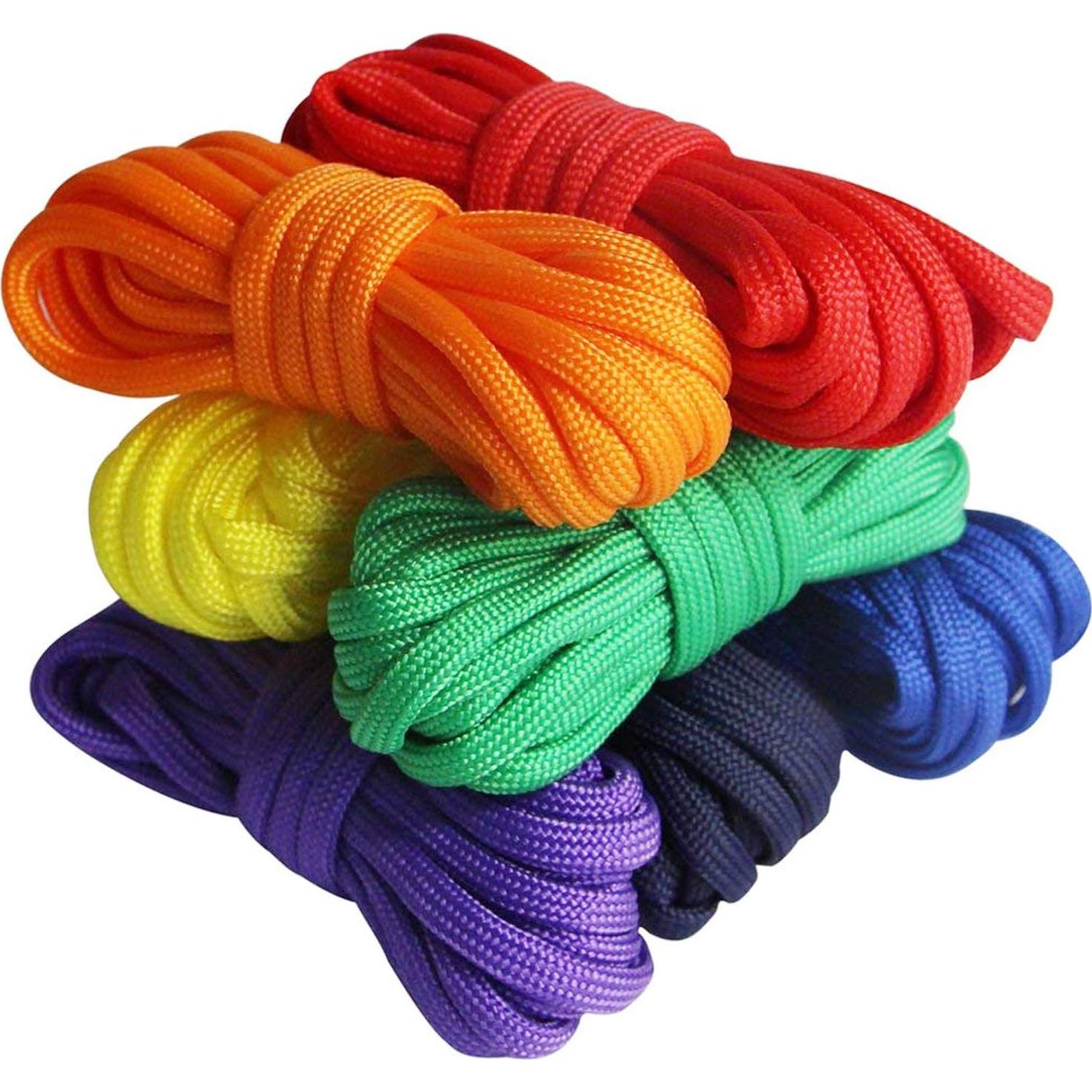 Cuerda Paracord UOOOM 7 Pcs 3m 4mm Arcoíris para DIY