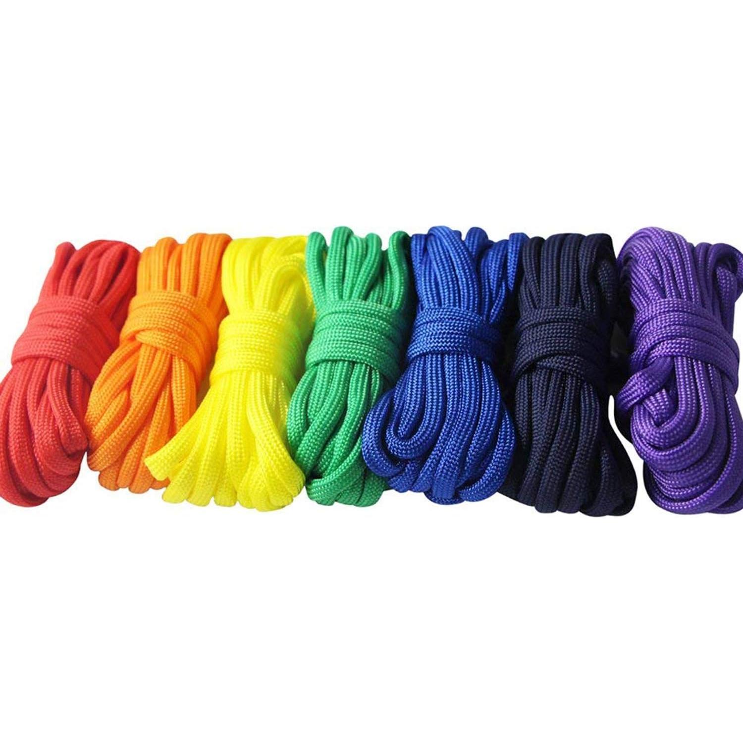 Cuerda Paracord UOOOM 7 Pcs 3m 4mm Arcoíris para DIY