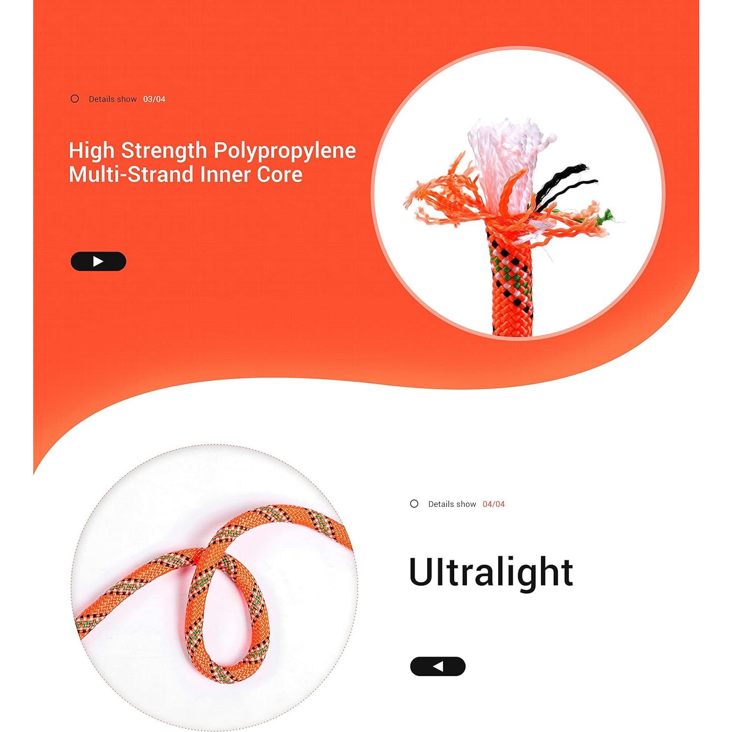 Cuerda de Escalada Nice C 10mm 10M Naranja - Rescate y Construcción