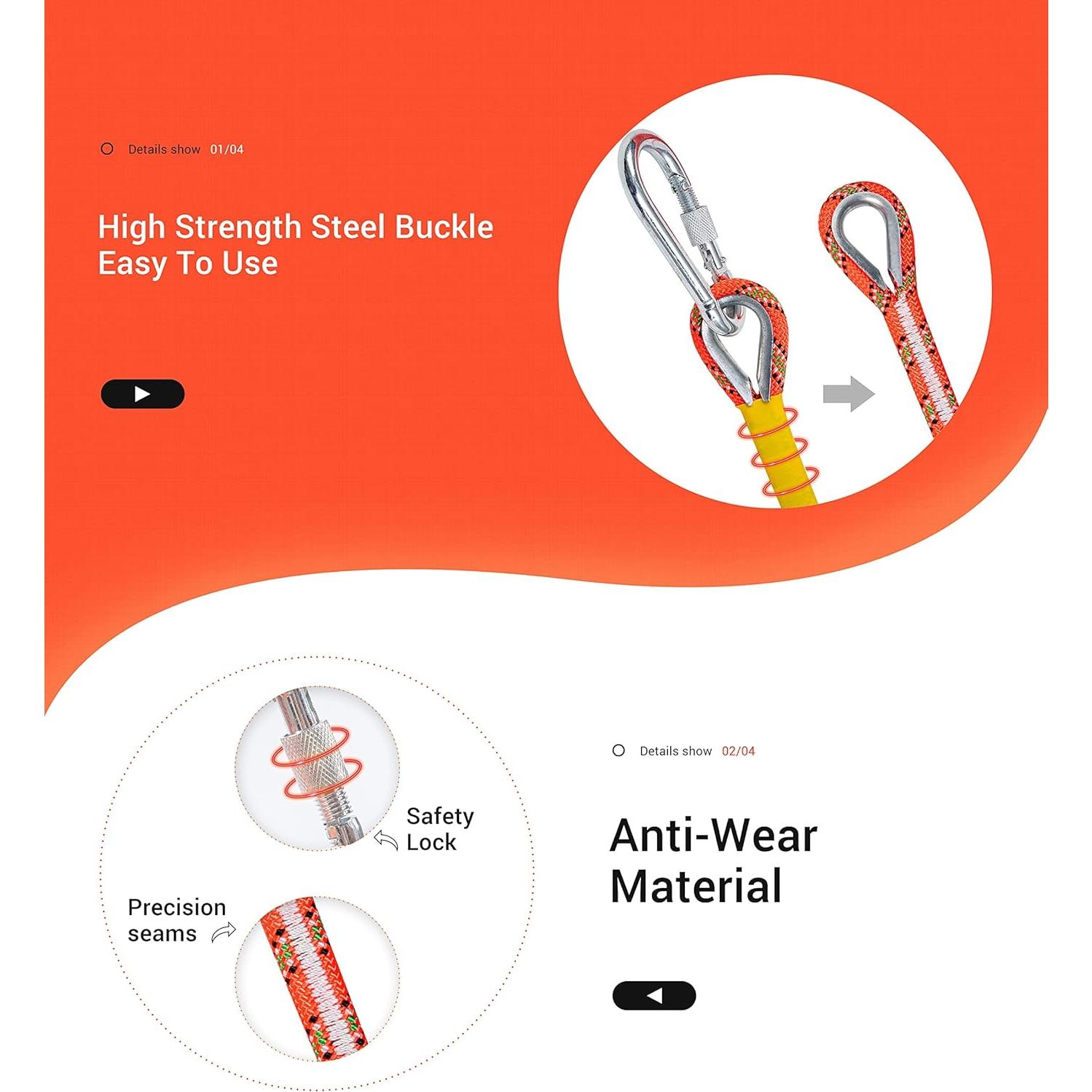 Cuerda de Escalada Nice C 10mm 10M Naranja - Rescate y Construcción