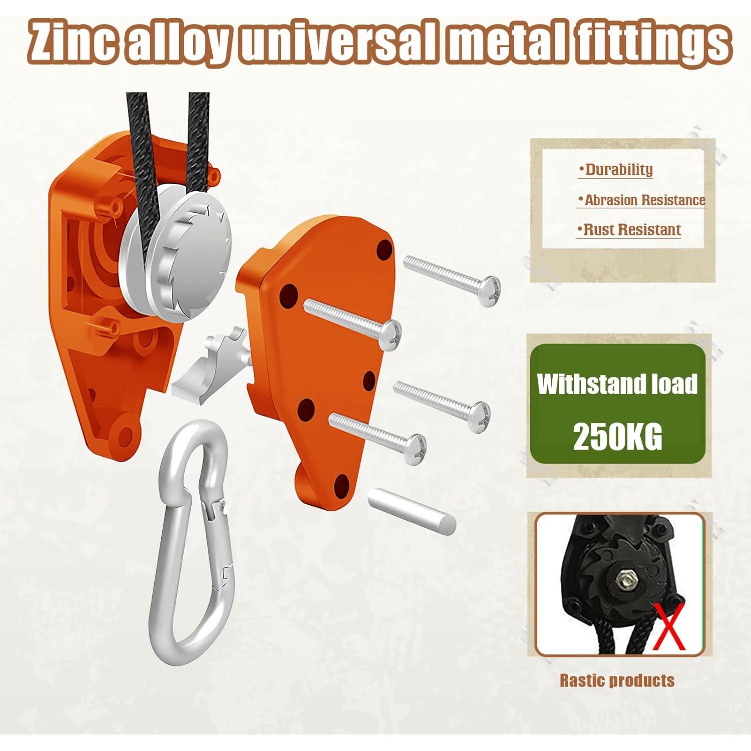 Cuerda de Camping HIKEMAN 4m Ajustable con Polea y Clips