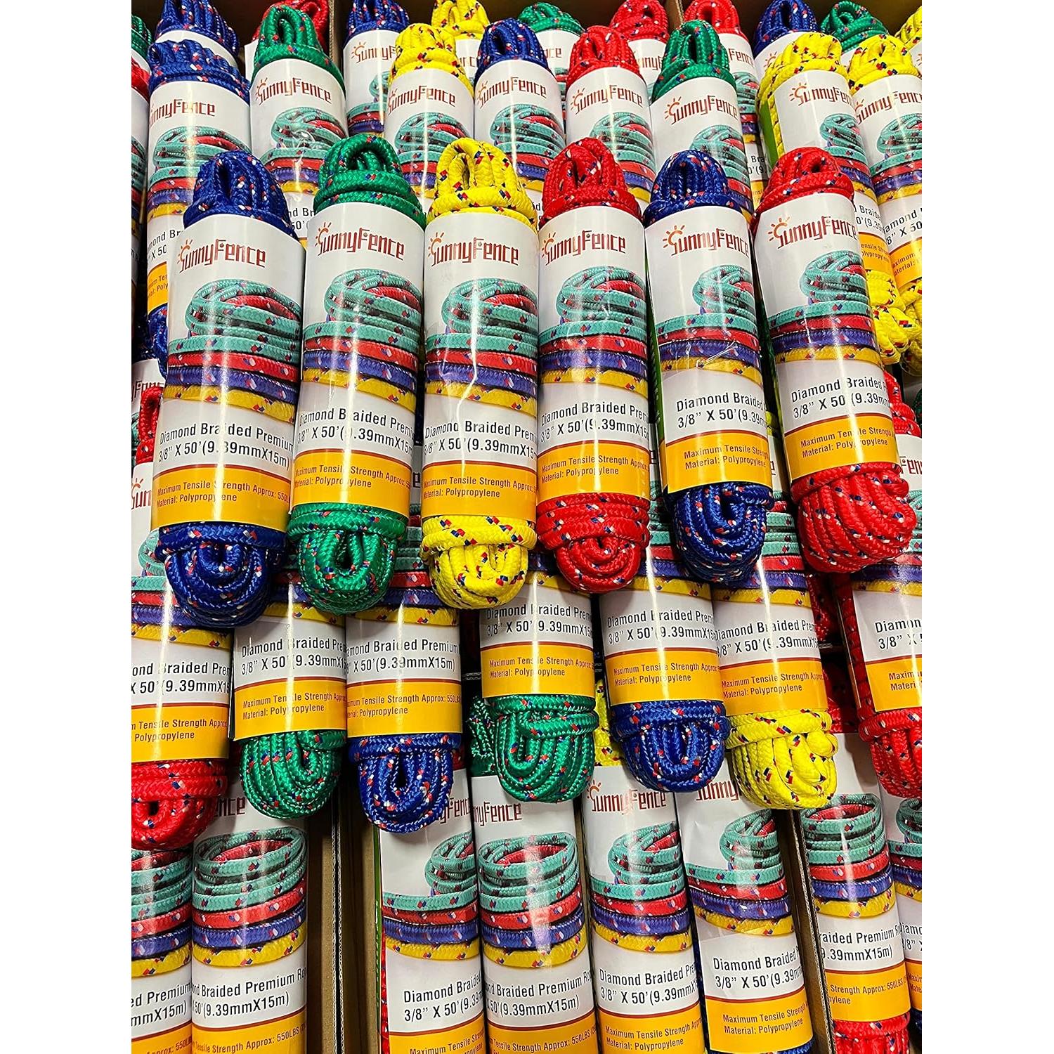 Cuerda de Polipropileno Trenzada SunnyFence 200ft 4 Colores