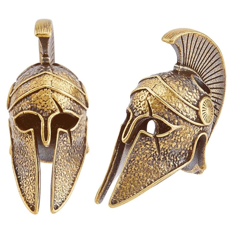 Beads de Paracord Casco Bronce Antiguo SUPERFINDINGS 2 Piezas