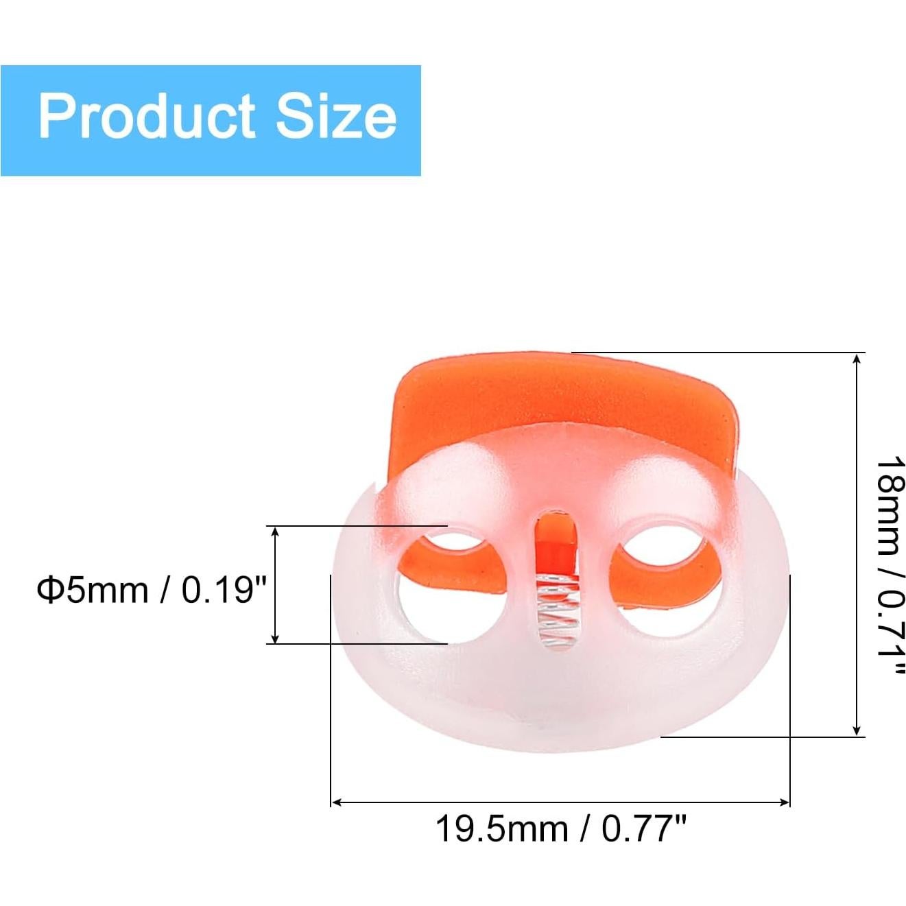 Cierres de Cuerda de Plástico uxcell 20 Pcs Doble Agujero