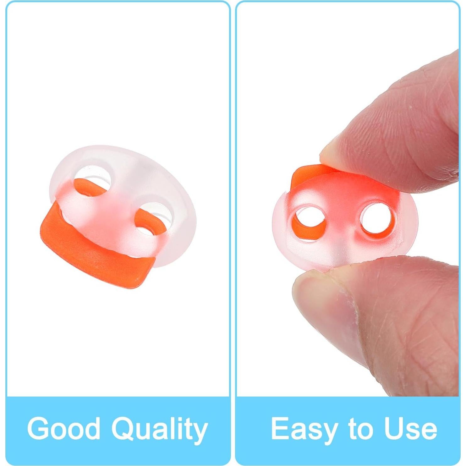 Cierres de Cuerda de Plástico uxcell 20 Pcs Doble Agujero