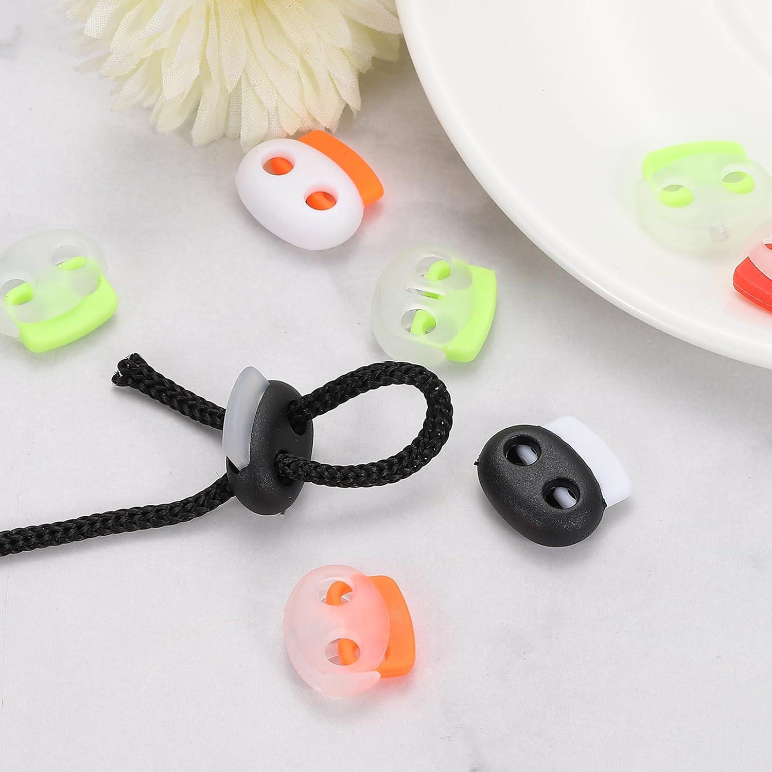 Cierres de Cuerda de Plástico uxcell 20 Pcs Doble Agujero