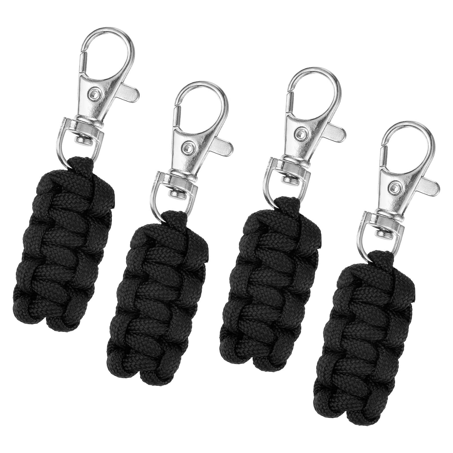 Tiradores de Cremallera Paracord uxcell 4 Piezas Negro 75mm