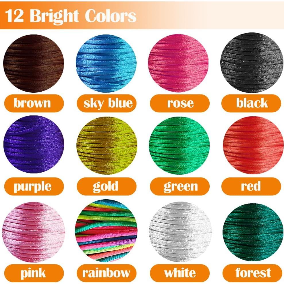 Cuerda de Nylon Rattail 2mm Ewparts 120 Metros 12 Colores