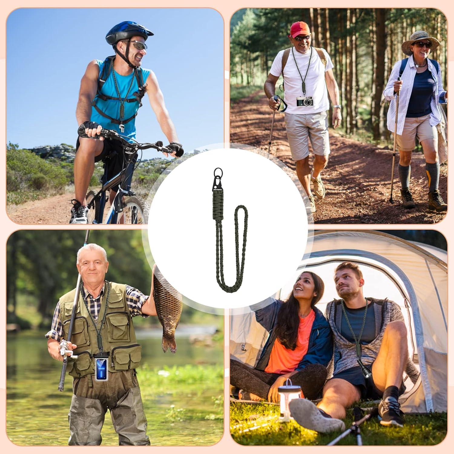 Lanyard de Paracord Ouligay 55 cm Verde Alta Resistencia