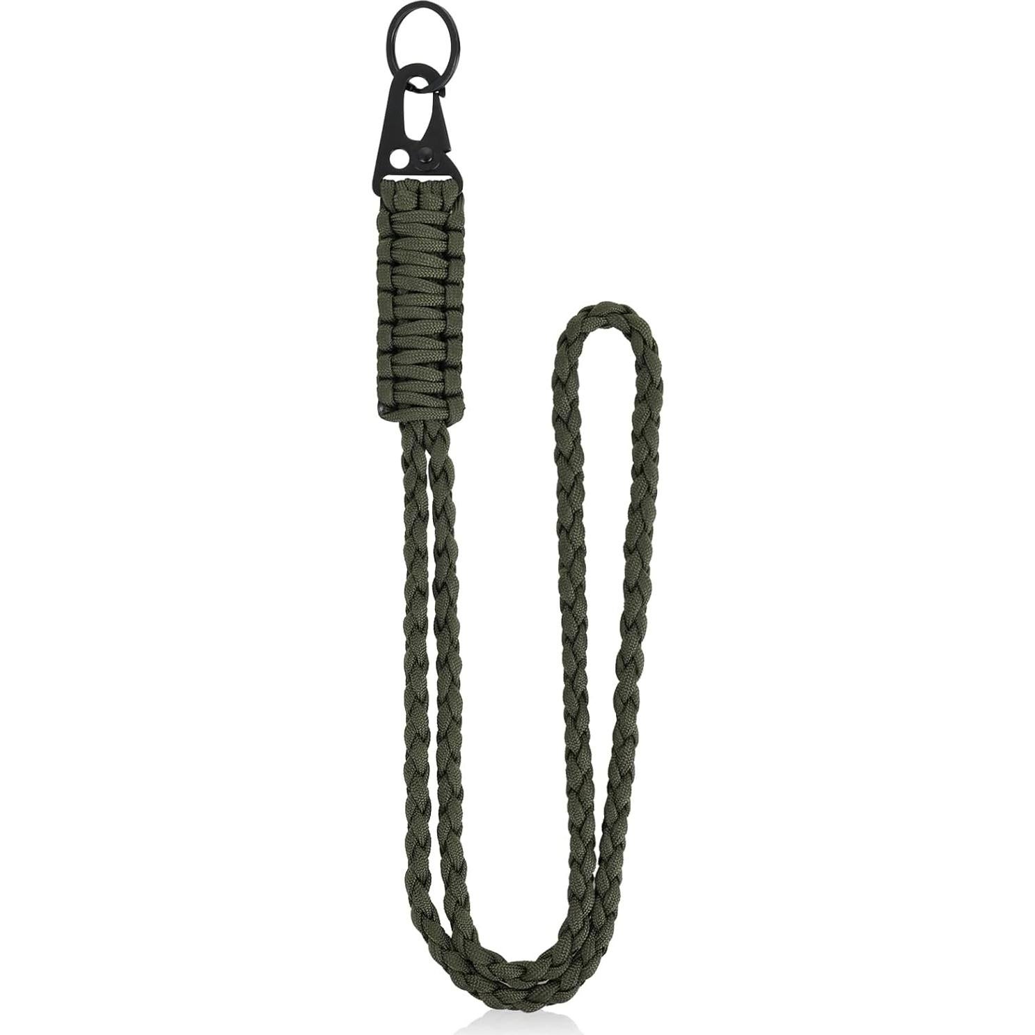 Lanyard de Paracord Ouligay 55 cm Verde Alta Resistencia