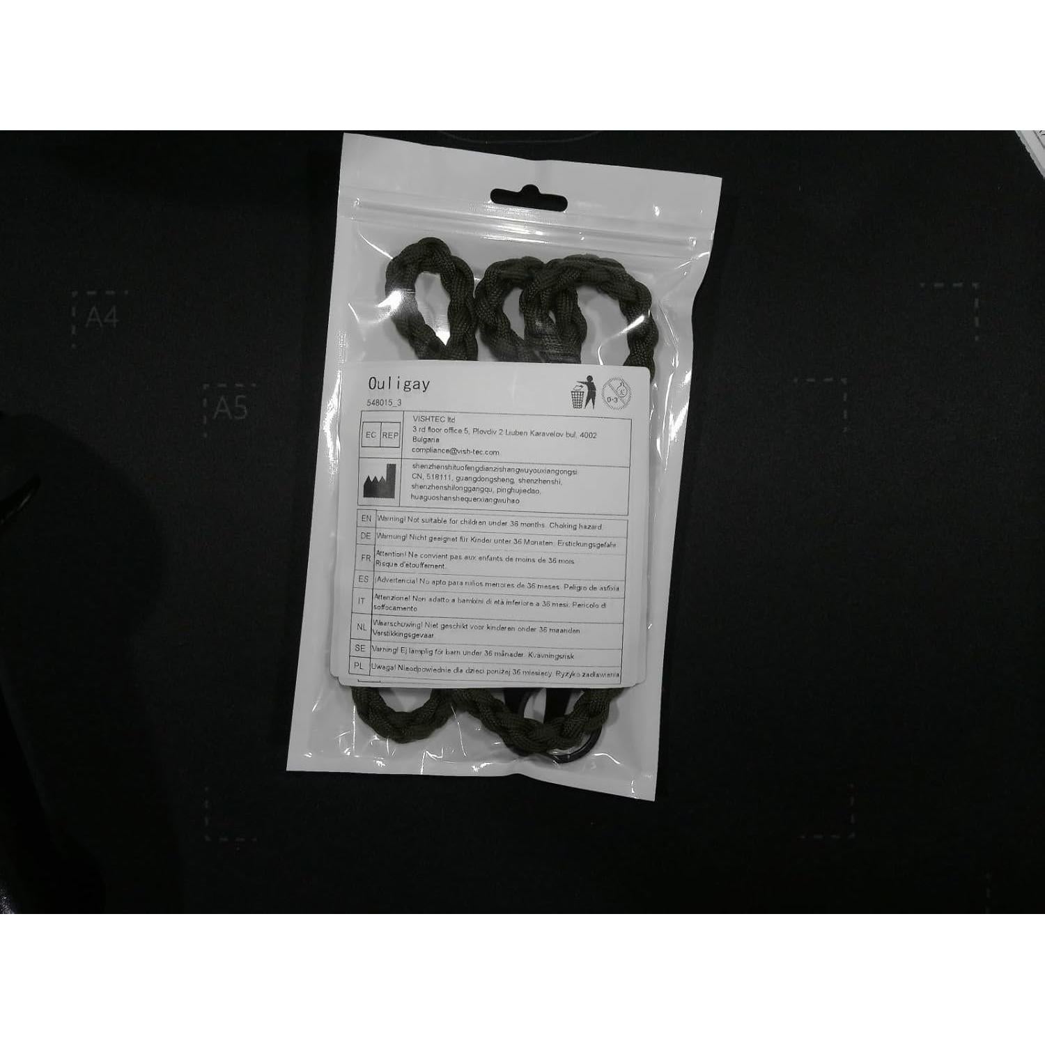 Lanyard de Paracord Ouligay 55 cm Verde Alta Resistencia