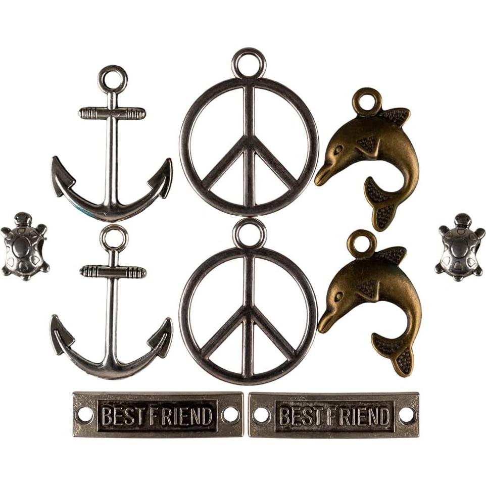 Kit de Pulsera de Amistad Paracord Planet 10 Charms 3.05m