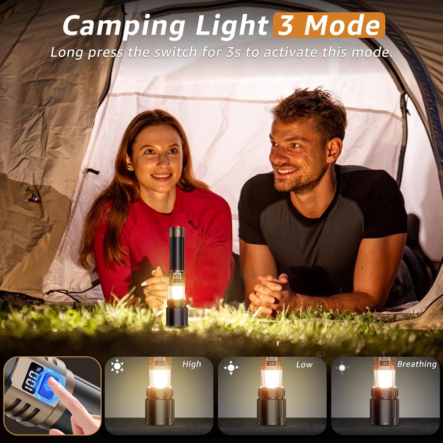 Linterna Táctica LED Sogdeco 6800mAh 5 Modos a Prueba de Agua