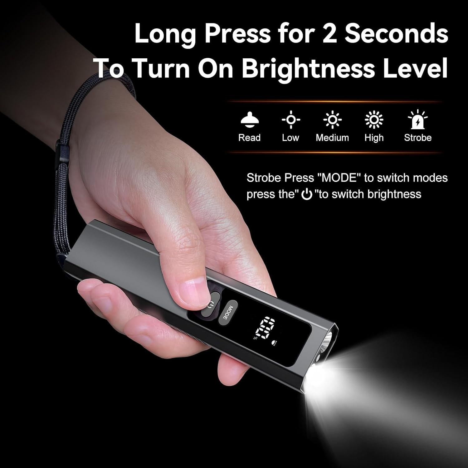 Linterna Recargable WETEAMNOL EDC 800 Lúmenes LED 4 en 1