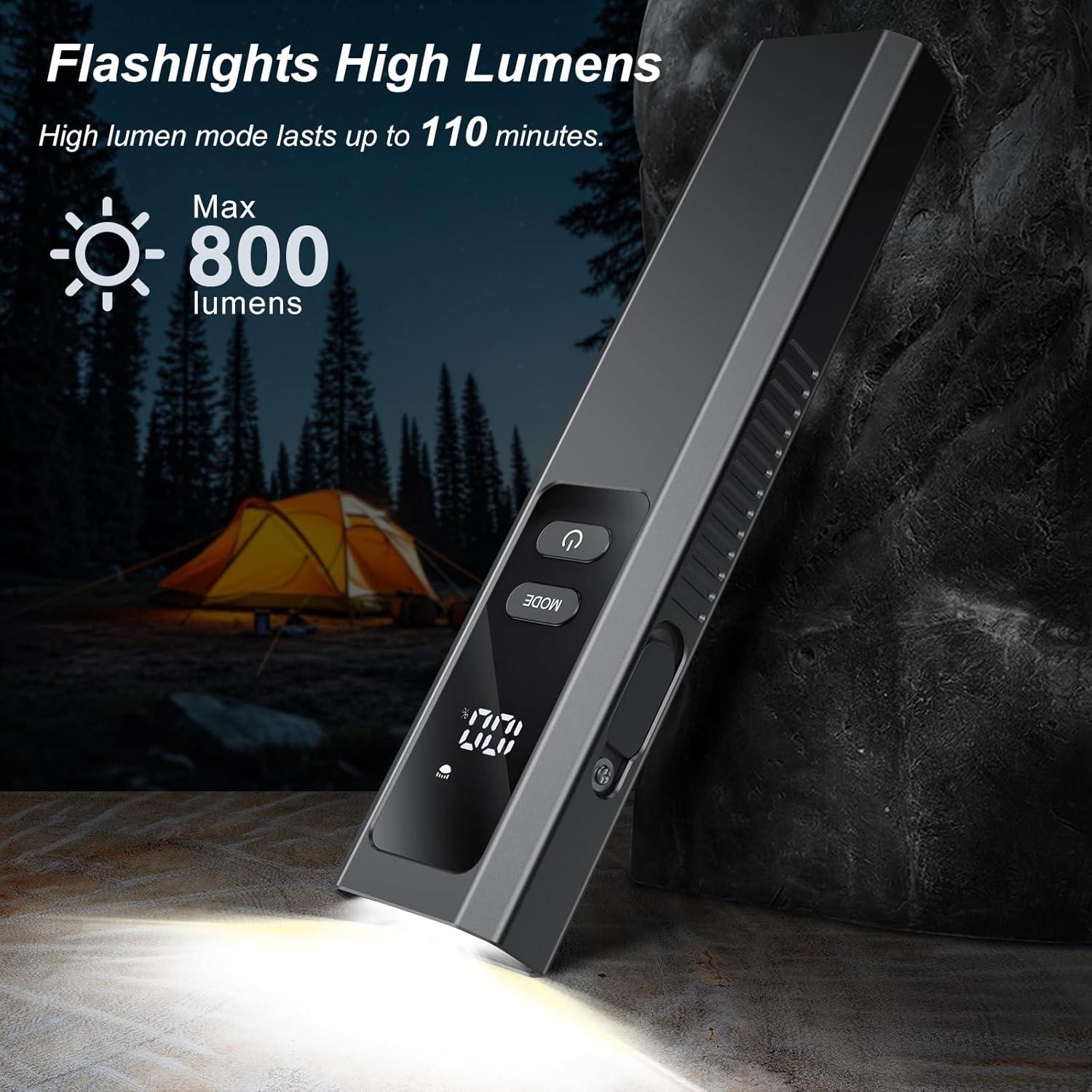 Linterna Recargable WETEAMNOL EDC 800 Lúmenes LED 4 en 1