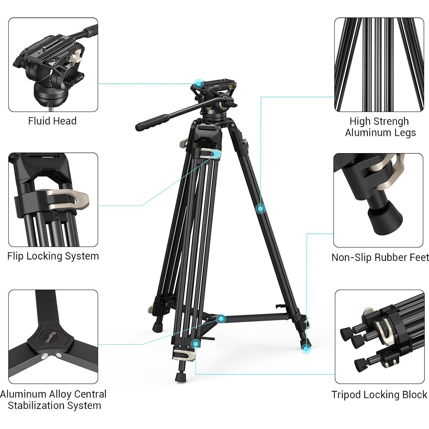 Trípode de Video SmallRig AD-01 73" con Cabezal Fluido