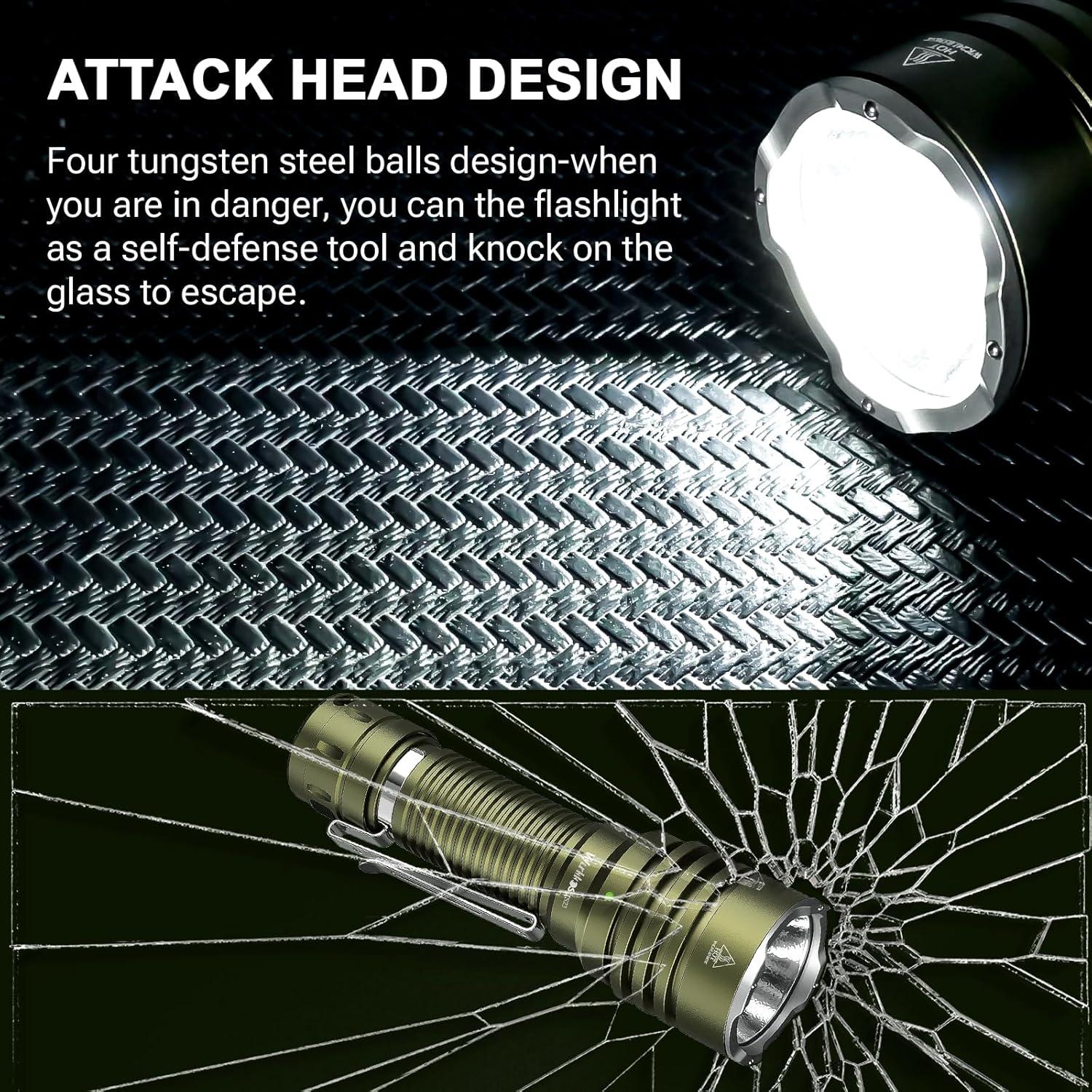 Linterna Táctica Wurkkos TS23 5000 Lúmenes Recargable IP68