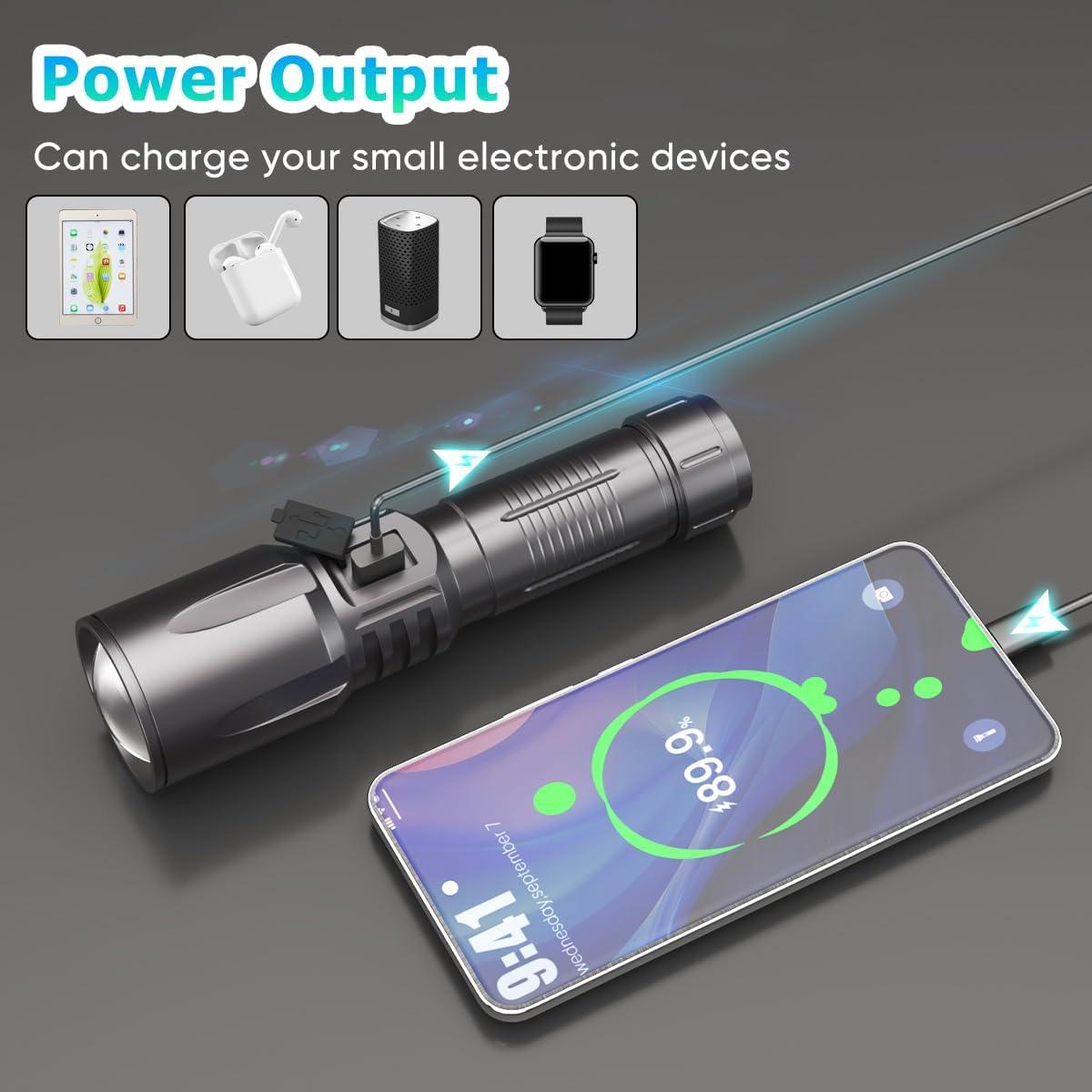 Linterna LED Recargable NAKCNM 3000 pies 5 Modos IP68