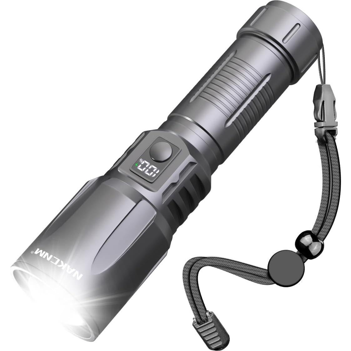 Linterna LED Recargable NAKCNM 3000 pies 5 Modos IP68