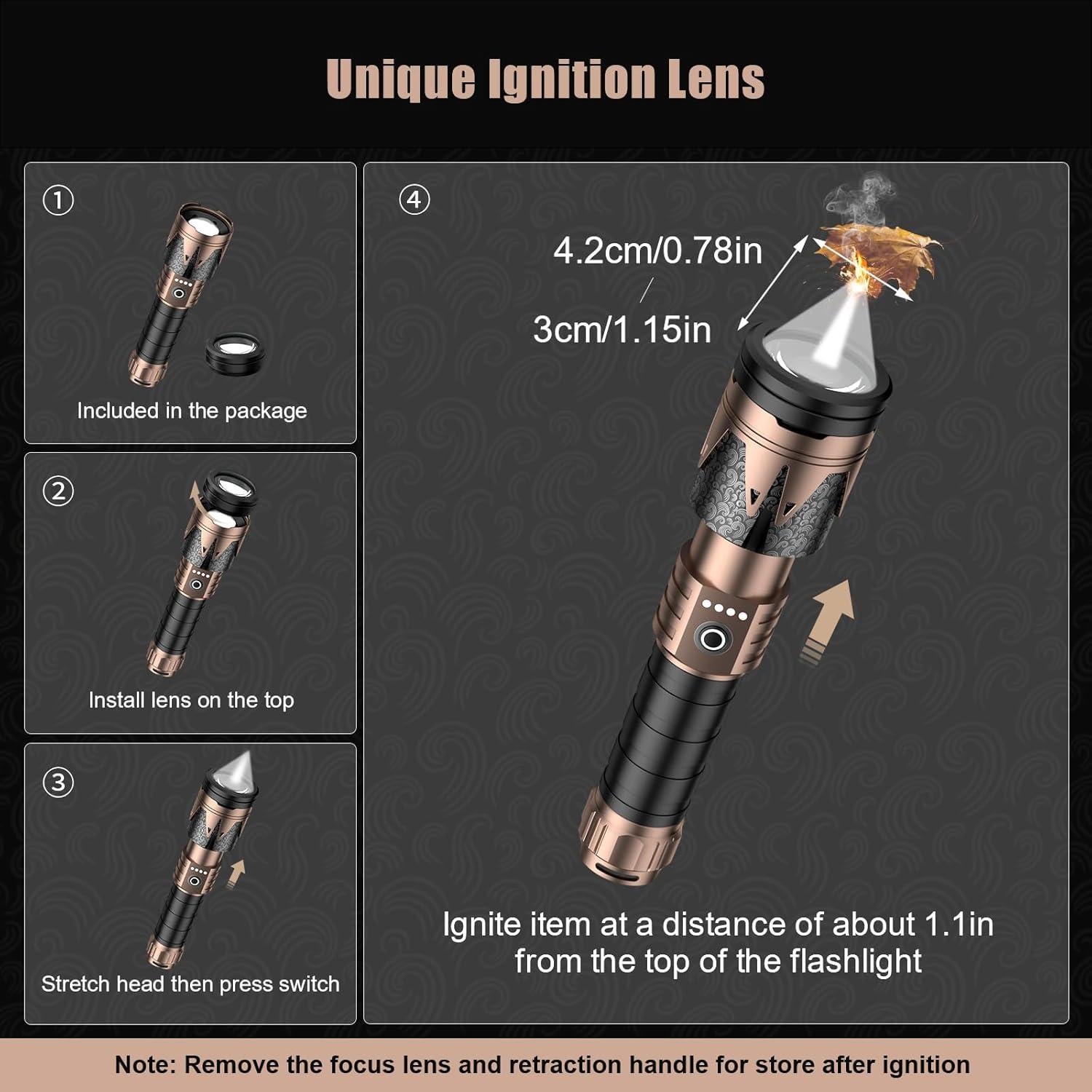 Linterna LED SKYFIRE 2000J Zoomable 5000mAh Impermeable