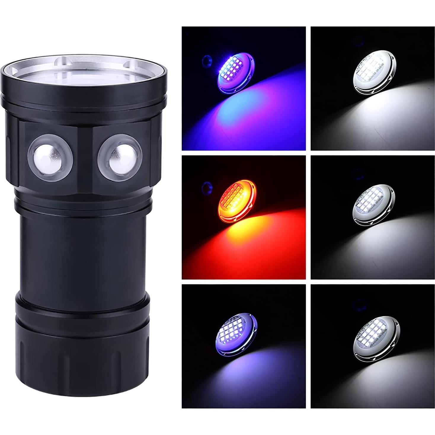 Linterna de Buceo Camrusic 18000 Lúmenes IPX8 500m